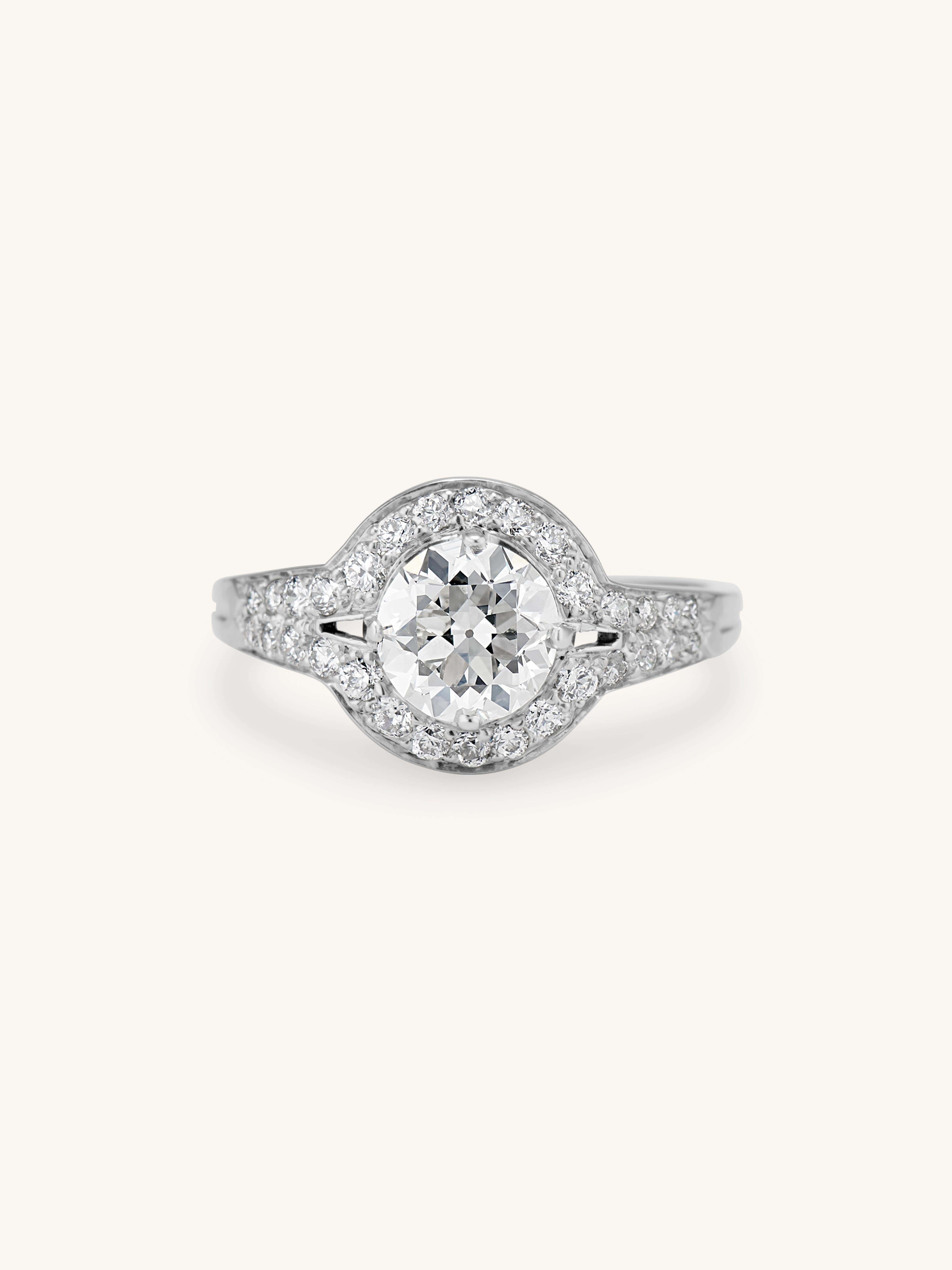 Tiffany & Co. Mid-Century 1.40 Carat Transitional Cut Diamond Vintage Engagement Ring