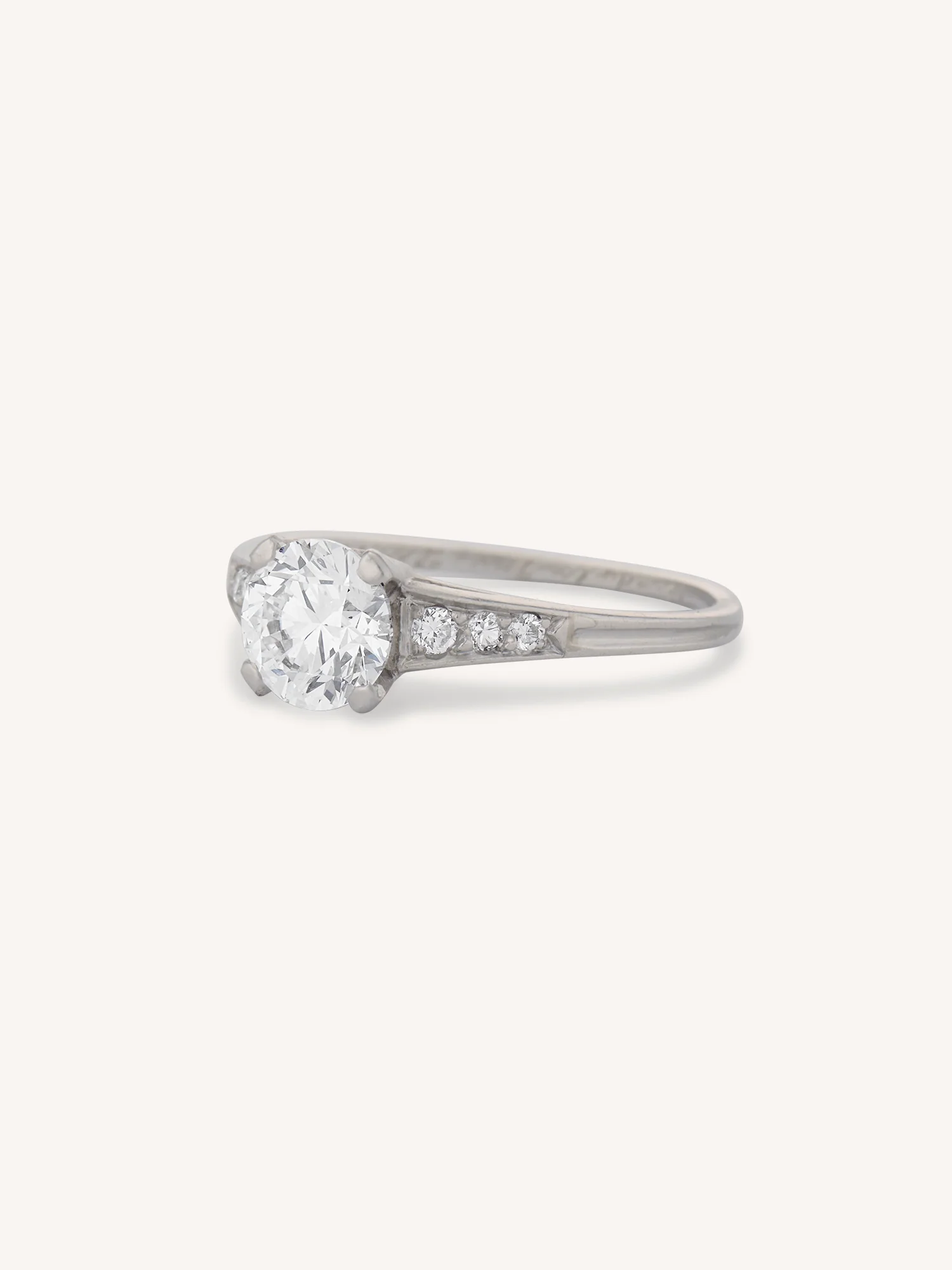Tiffany & Co. 1.05 Carat Old European Cut Diamond Platinum Vintage Engagement Ring - Image 4