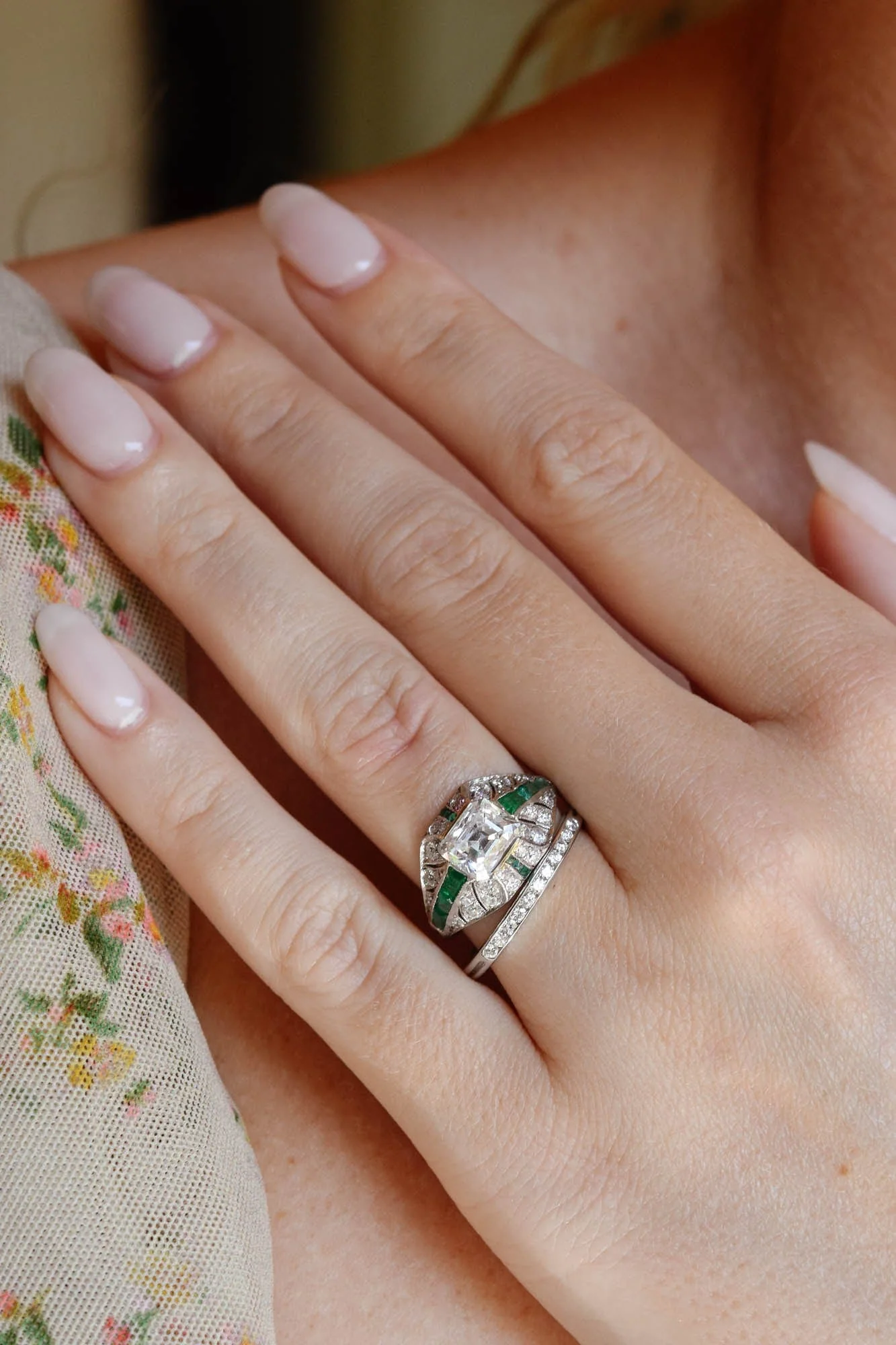 Tiffany & Co. Vintage Diamond Platinum Half Eternity Wedding Band - Size 7 - Image 3