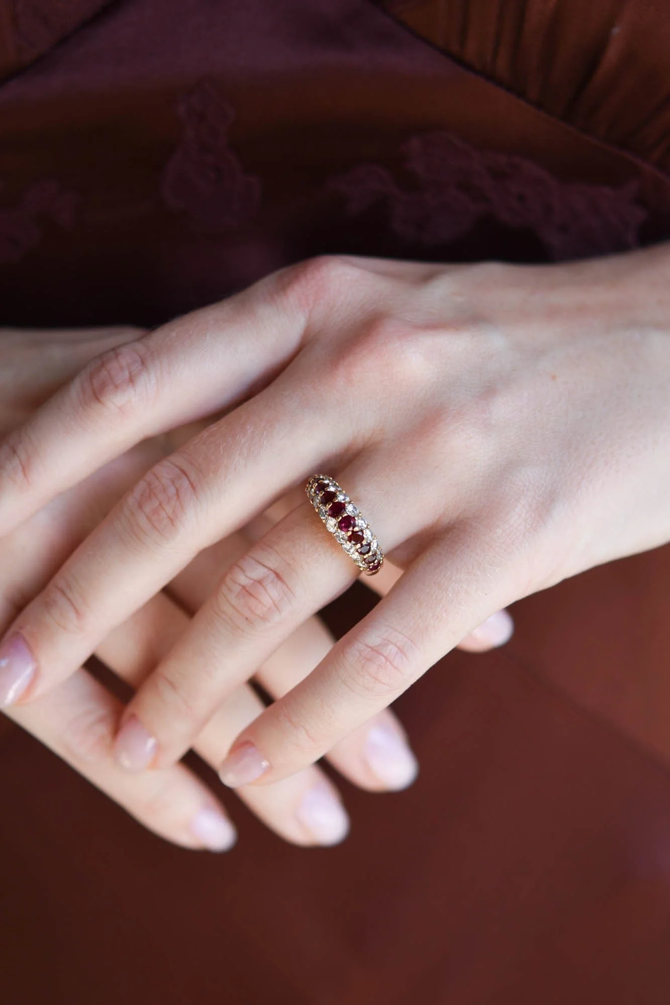 Tiffany & Co. Modern Bombé Ruby & Diamond Vintage Ring - Image 3