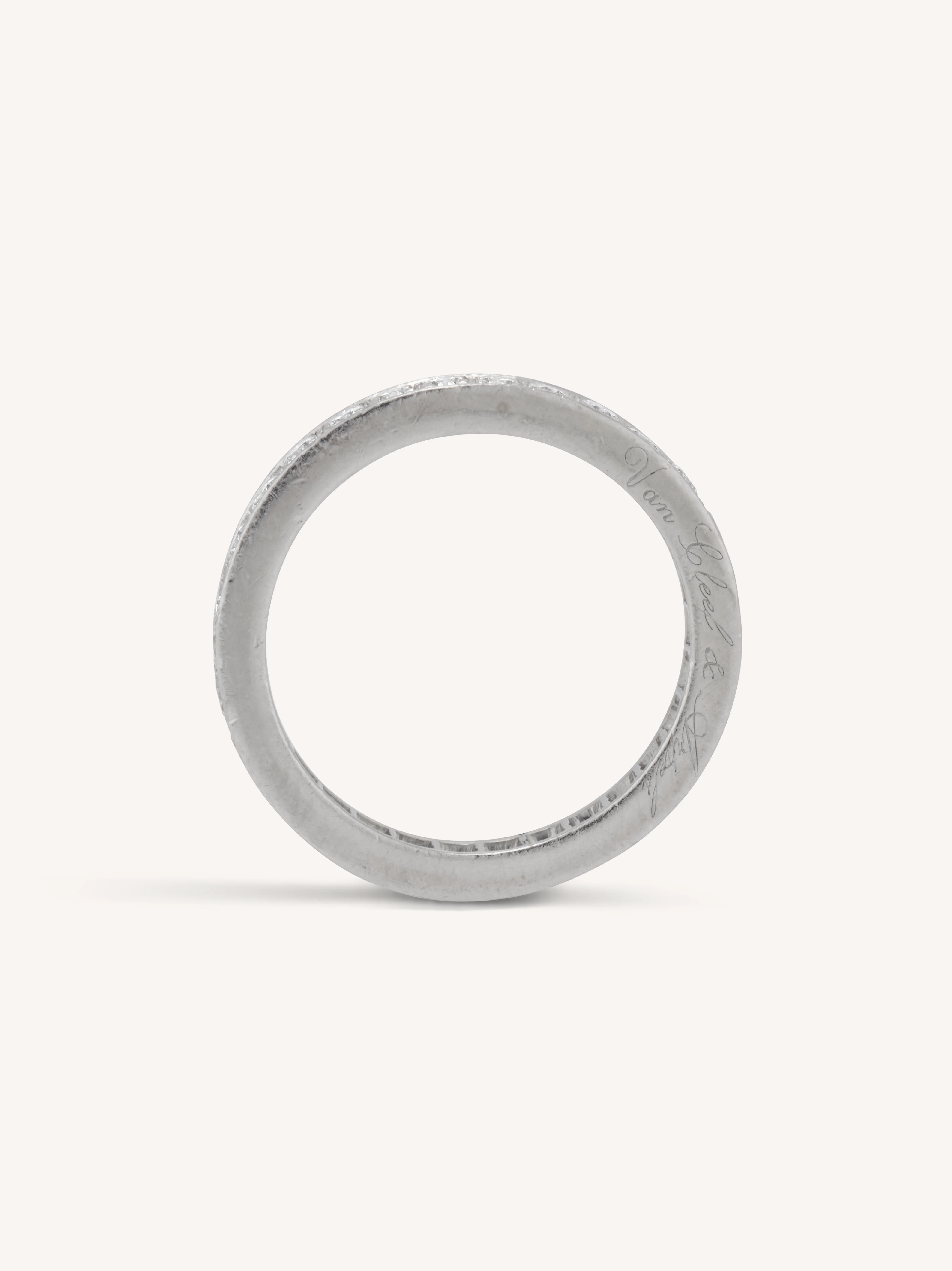 Van Cleef & Arpels 1.50 Carat Diamond Platinum Vintage Eternity Band, France – Size 7.5 - Image 4