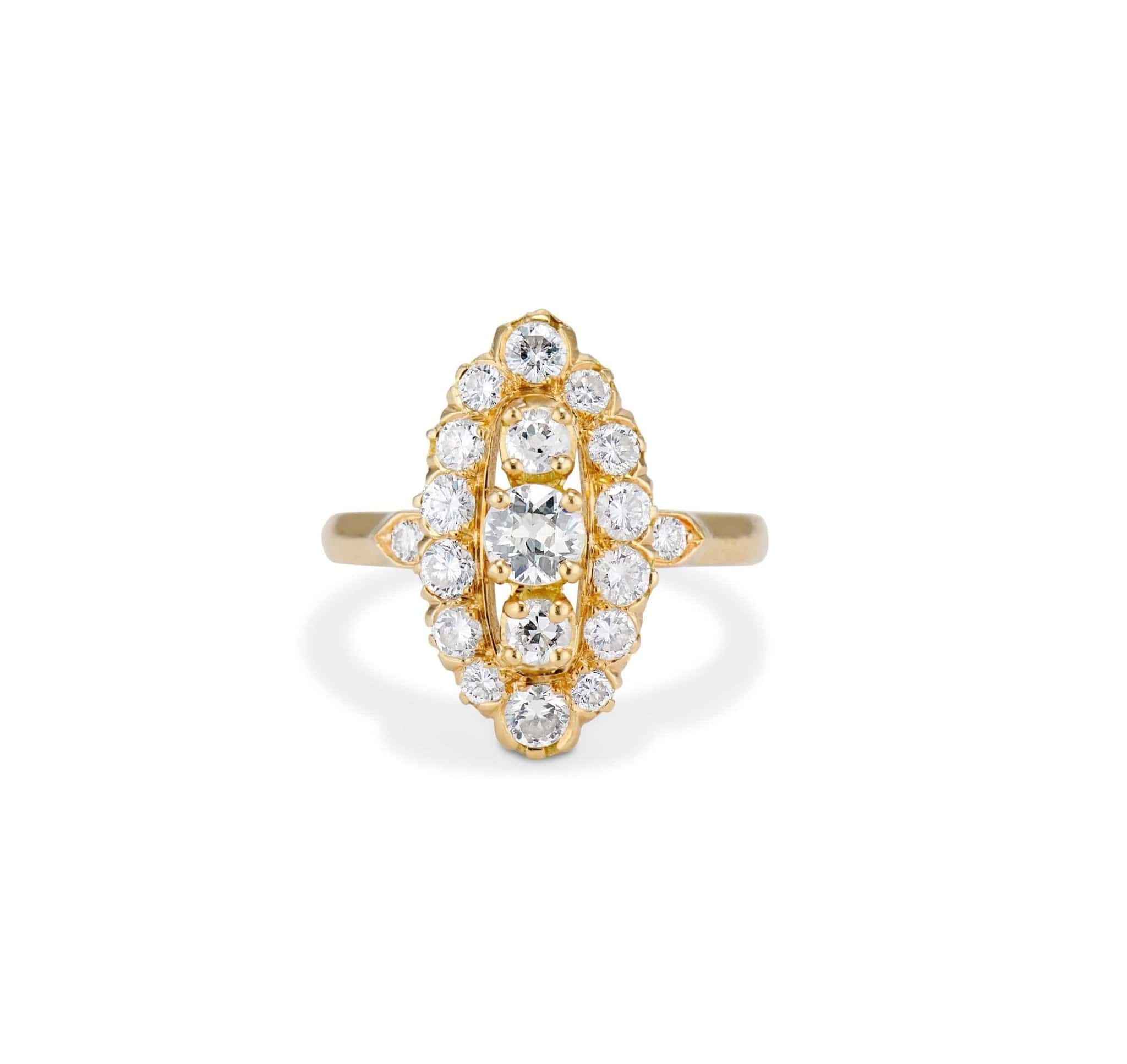 Victorian 1.50 Carat Diamond and Gold Dinner Ring, France