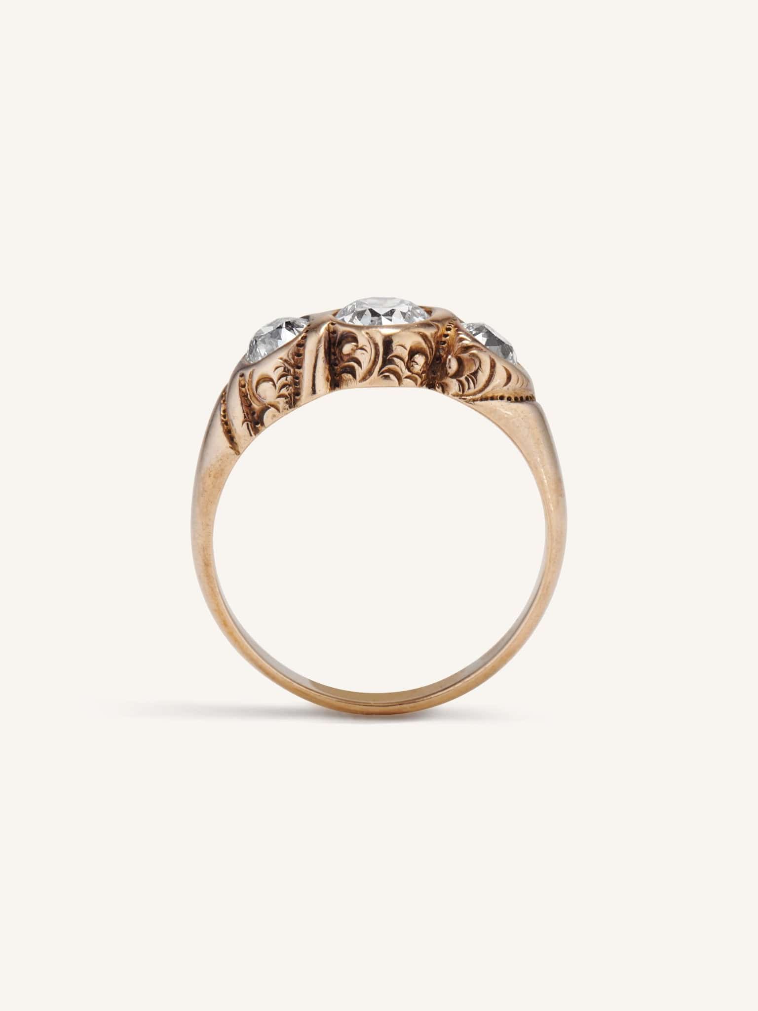 Victorian 1.58 Carat Old European Cut Diamond Three Stone Ring - Image 4