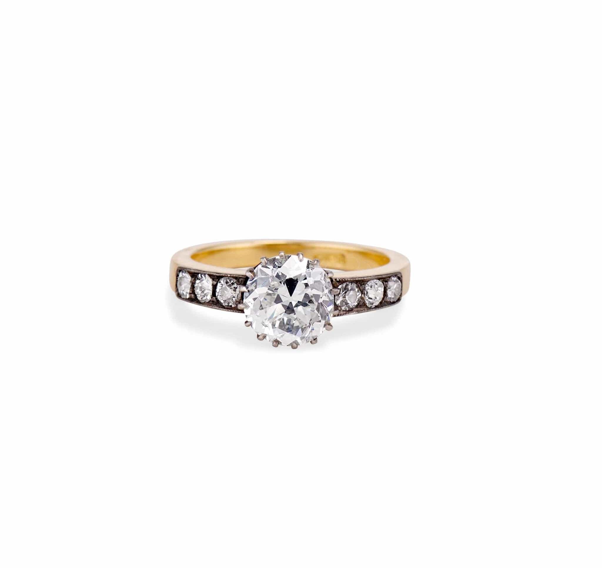 Victorian 1.81 Carat Old European Cut Diamond Engagement Ring