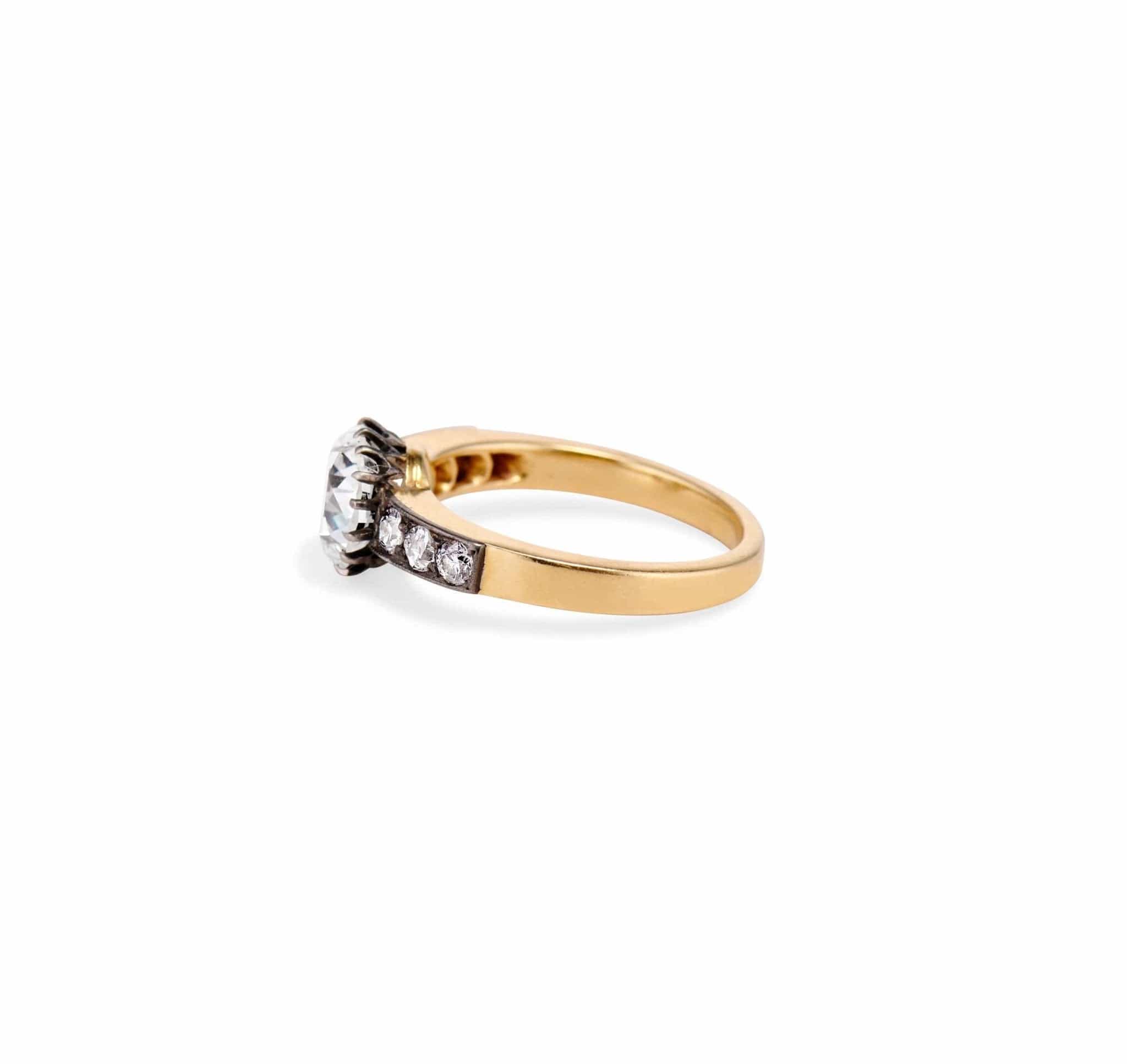 Victorian 1.81 Carat Old European Cut Diamond Engagement Ring - Image 4