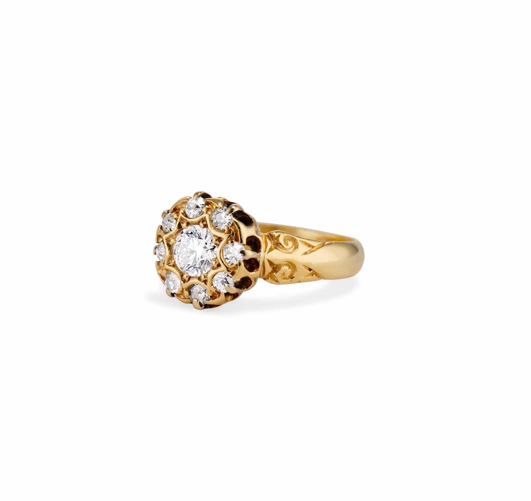 Victorian .33 Carat Old European Diamond Engagement Ring, England - Image 2