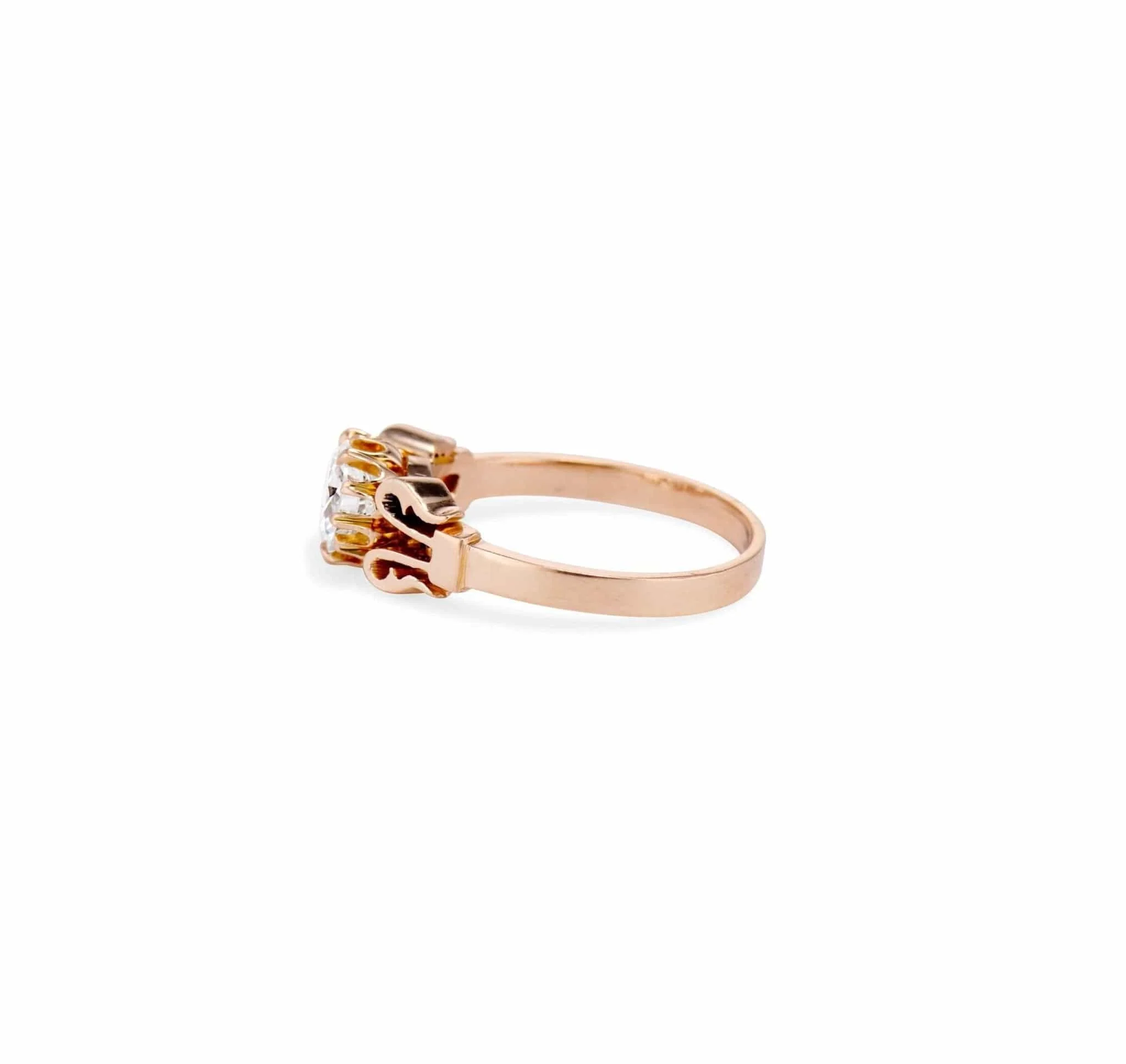 Victorian .80 Old European Diamond and Gold Solitaire Engagement Ring - Image 3