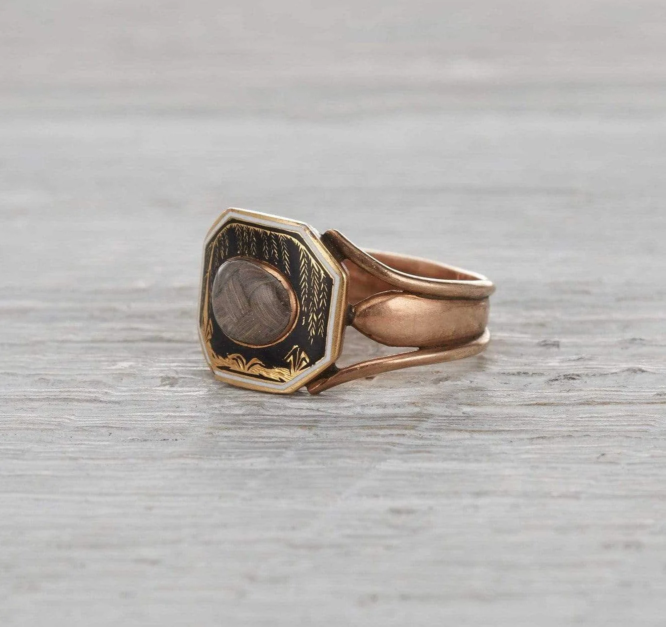Victorian Braided Hair Mourning Ring