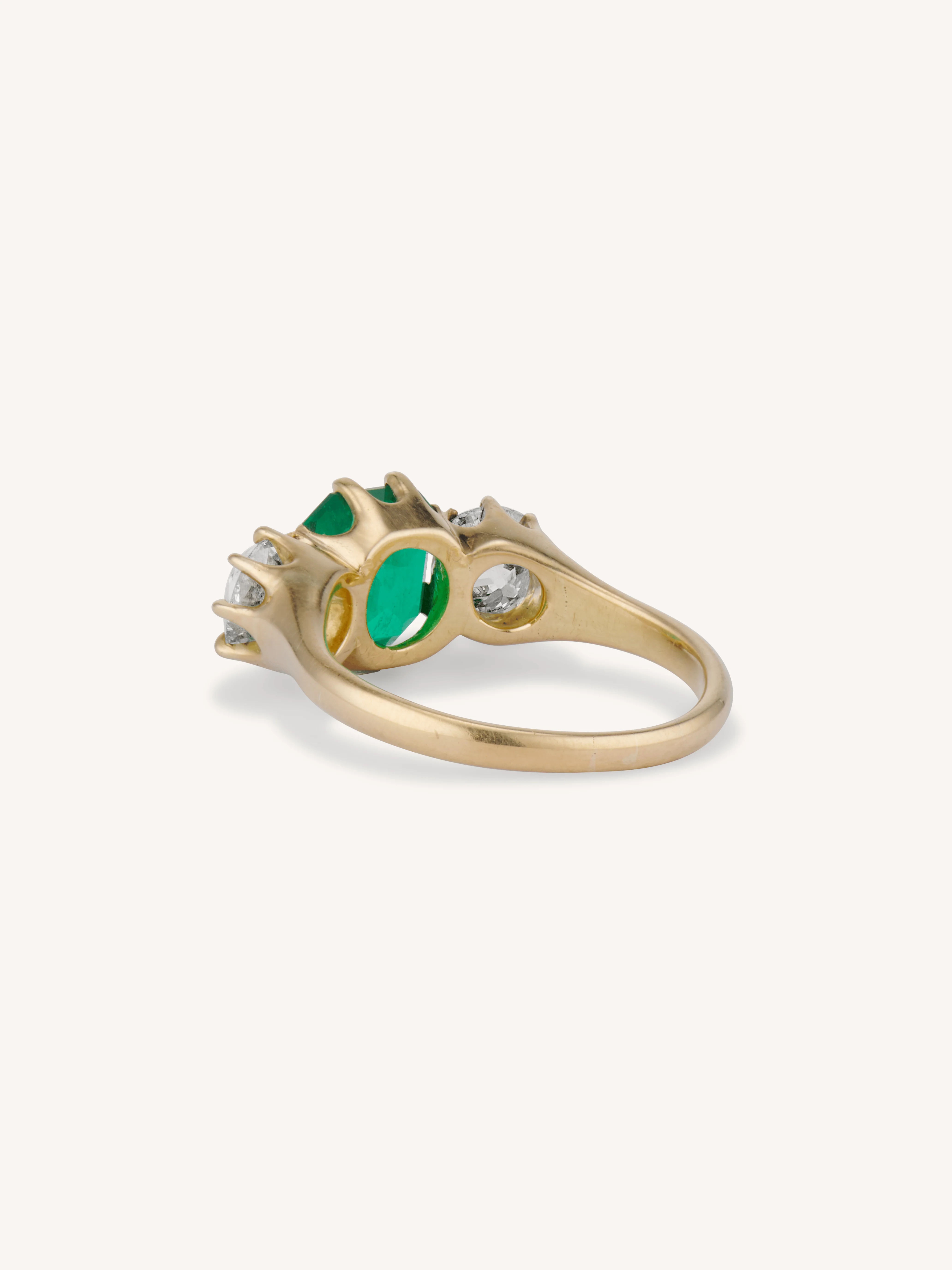 Victorian 1.87 Carat Colombian Emerald & Old Mine Diamond Vintage Engagement Ring - Image 6