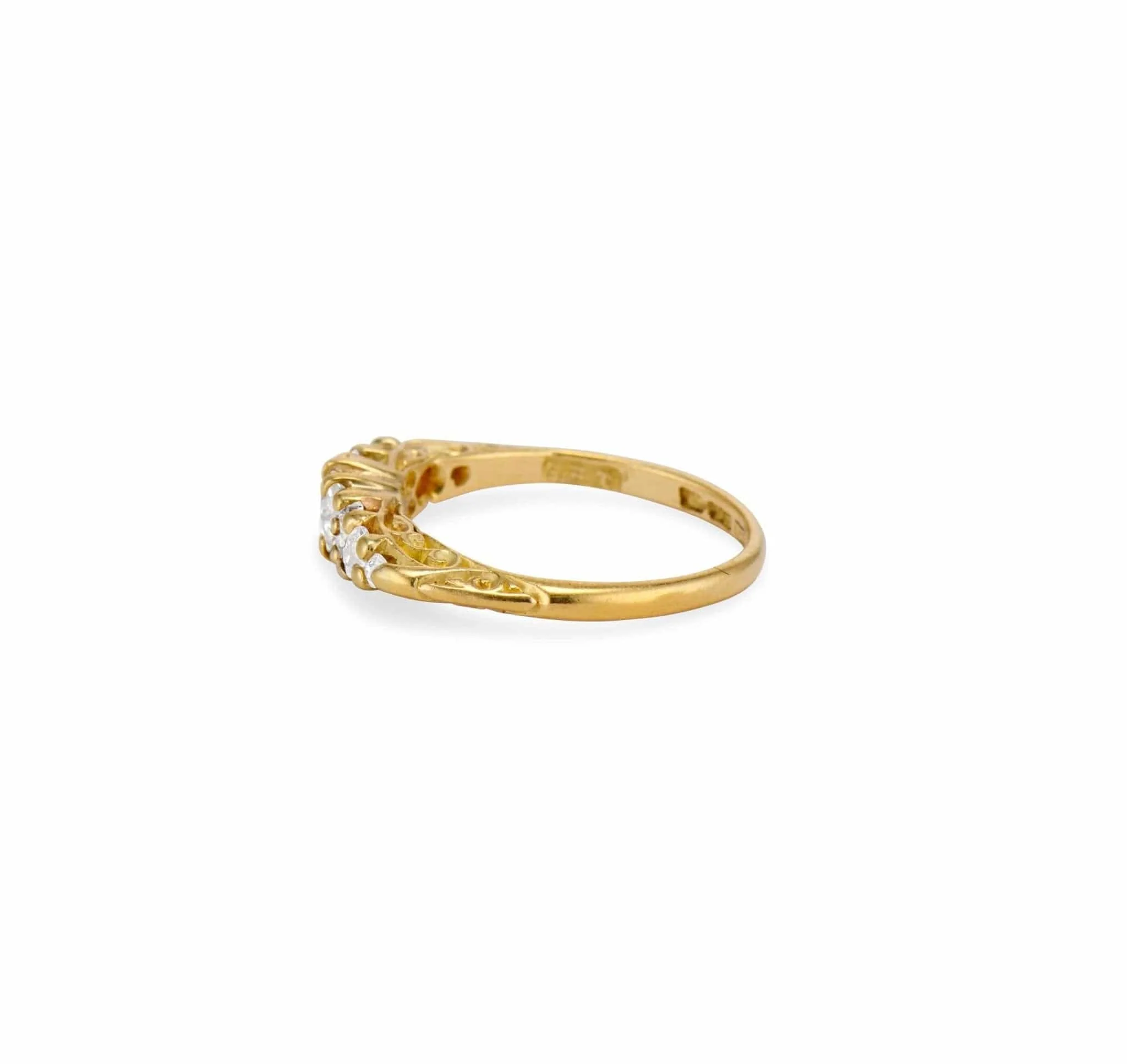 Victorian Diamond & Gold Ring, England - Image 3