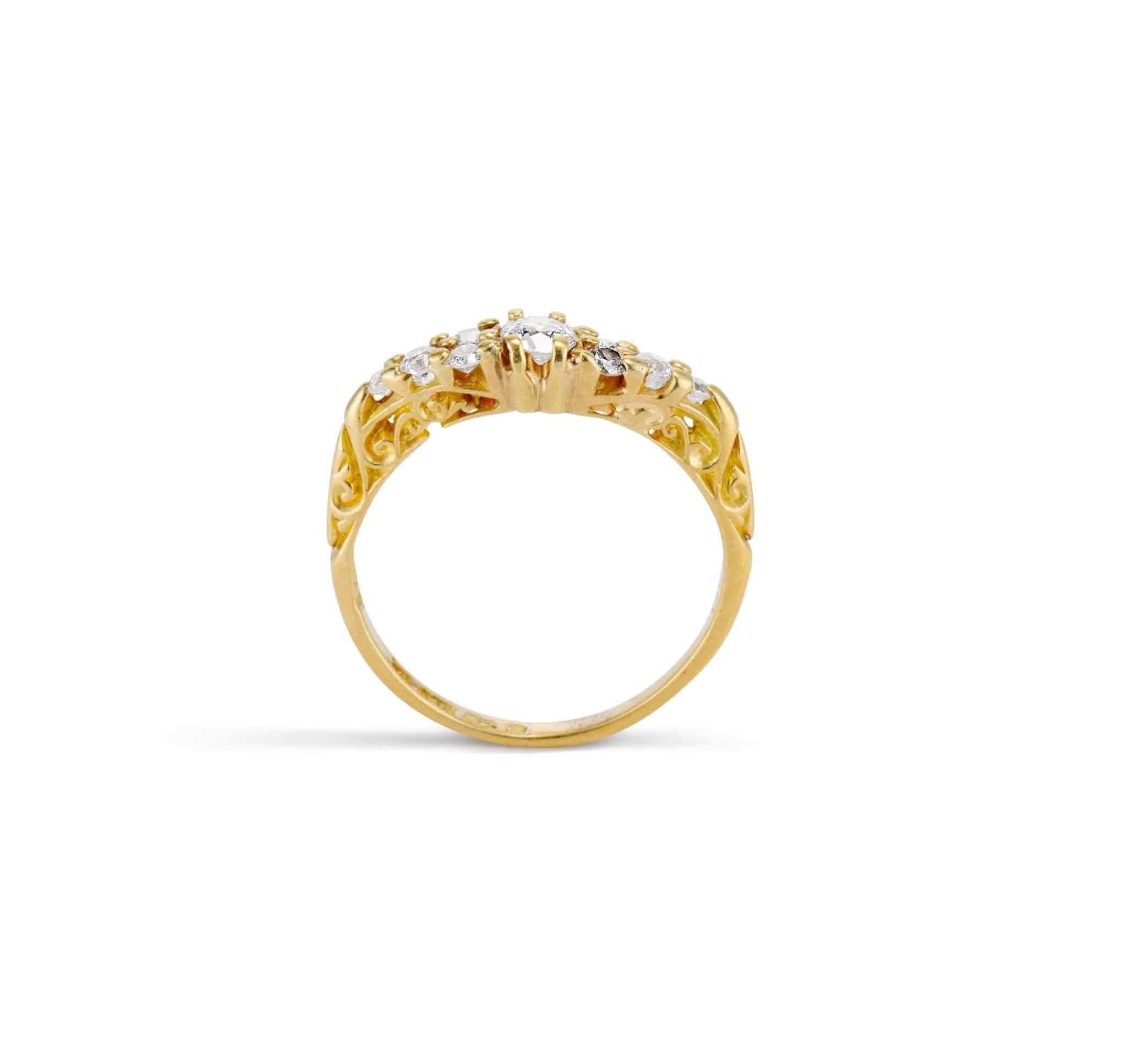 Victorian Diamond & Gold Ring, England - Image 4