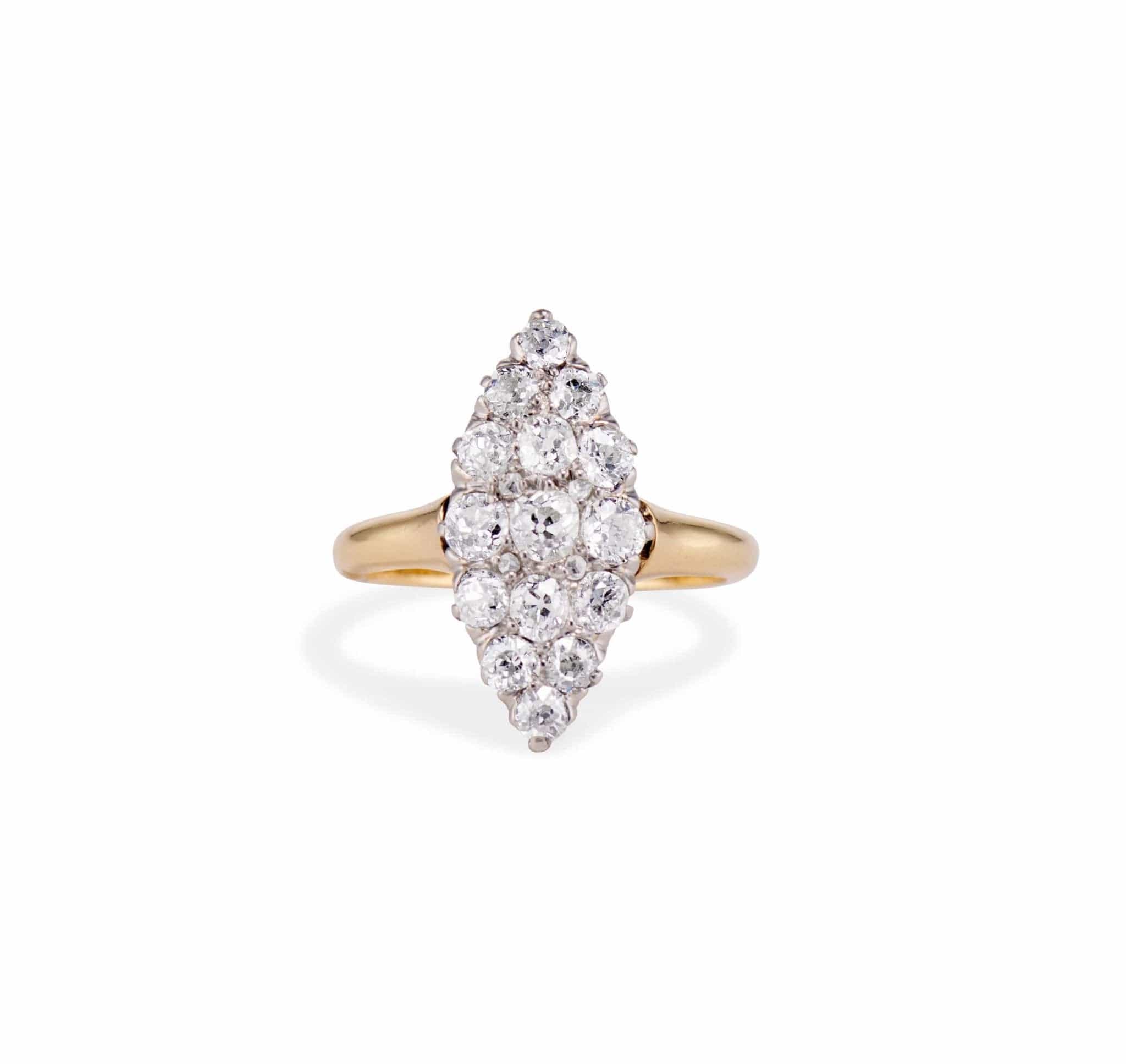 Victorian Diamond Navette Ring, France