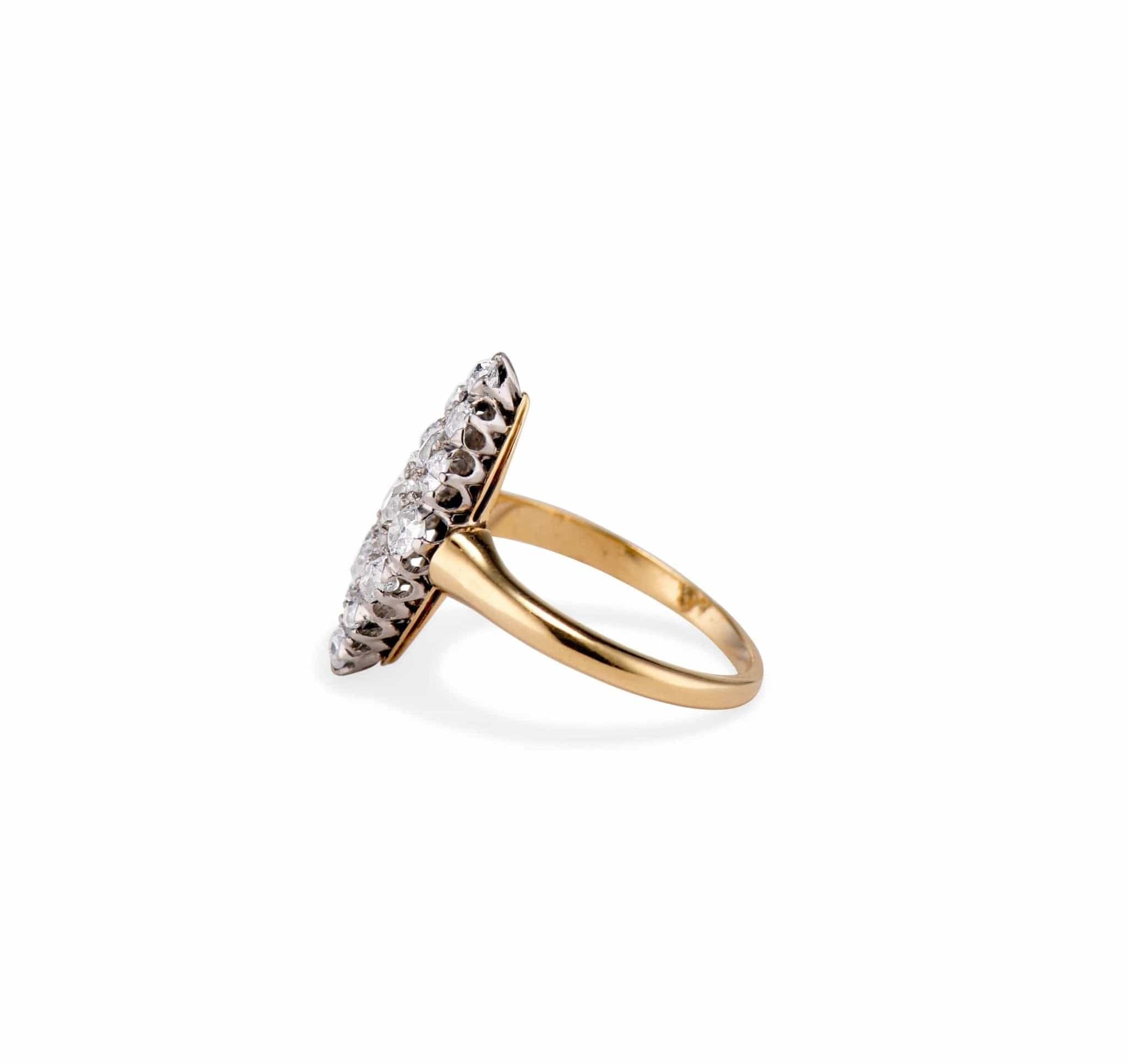 Victorian Diamond Navette Ring, France - Image 3