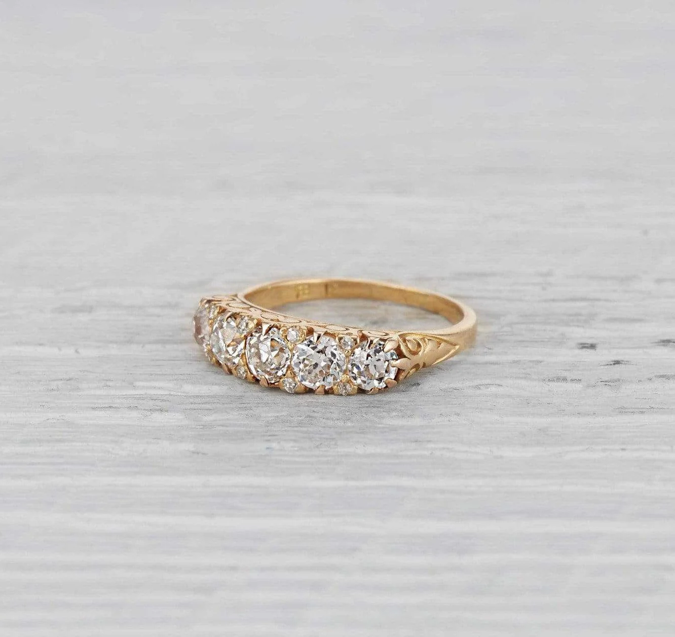 Victorian Diamond Half Hoop Band
