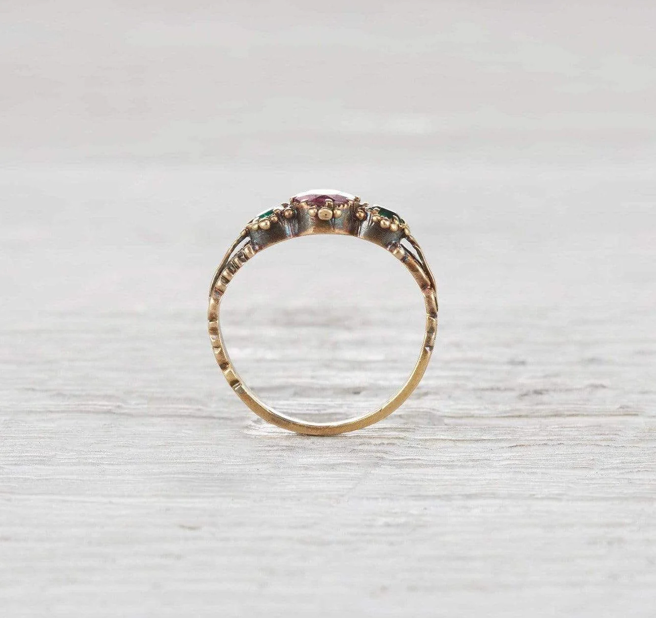 Victorian Emerald and Rubellite Ring - Image 4