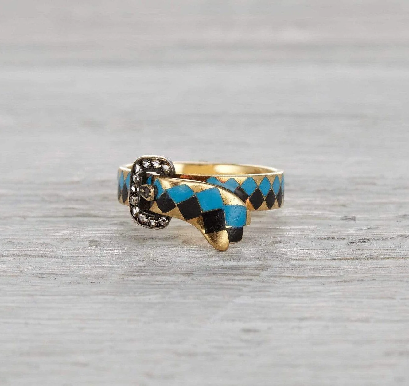 Victorian Enamel Buckle Ring