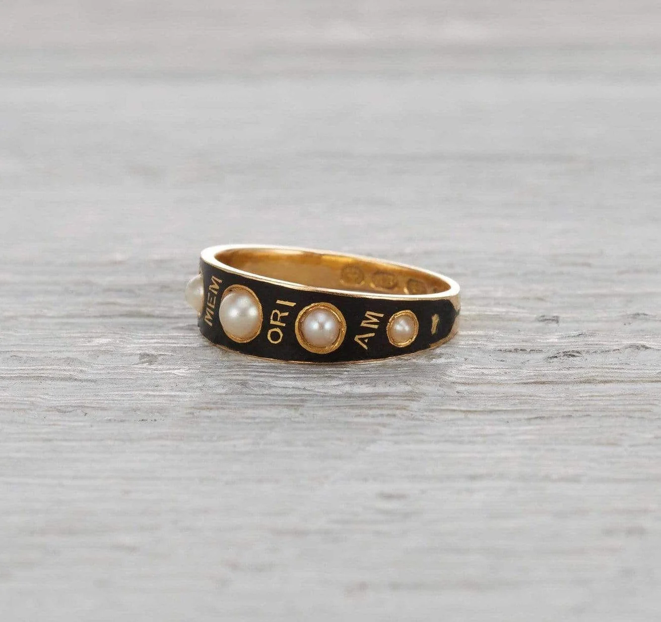 Victorian Enamel Mourning Ring