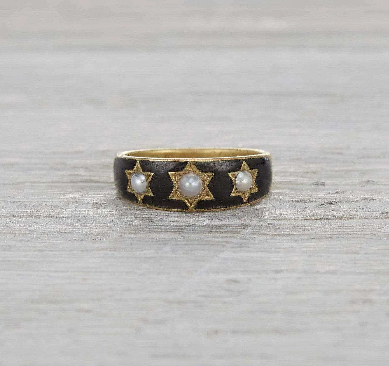 Victorian Enamel Mourning Ring - Image 2
