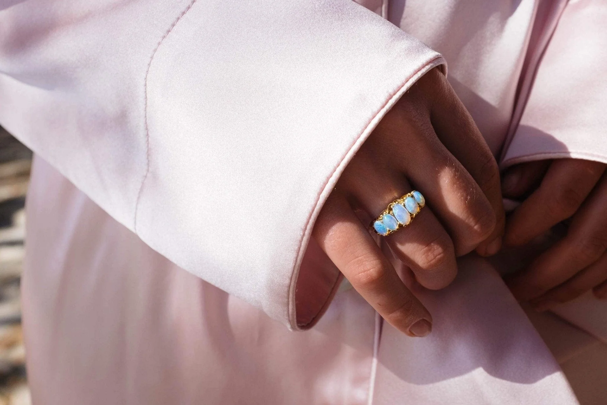 VICTORIAN FIVE STONE OPAL RING - Image 5