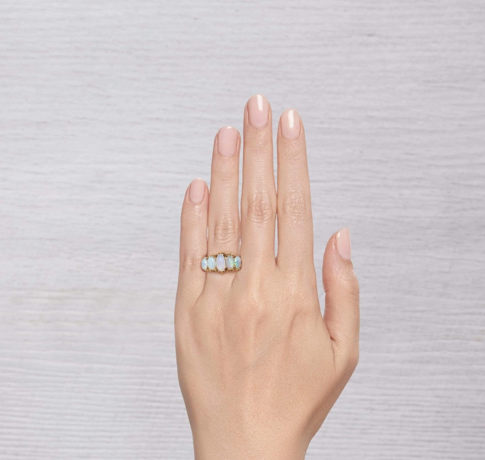 VICTORIAN FIVE STONE OPAL RING - Image 6