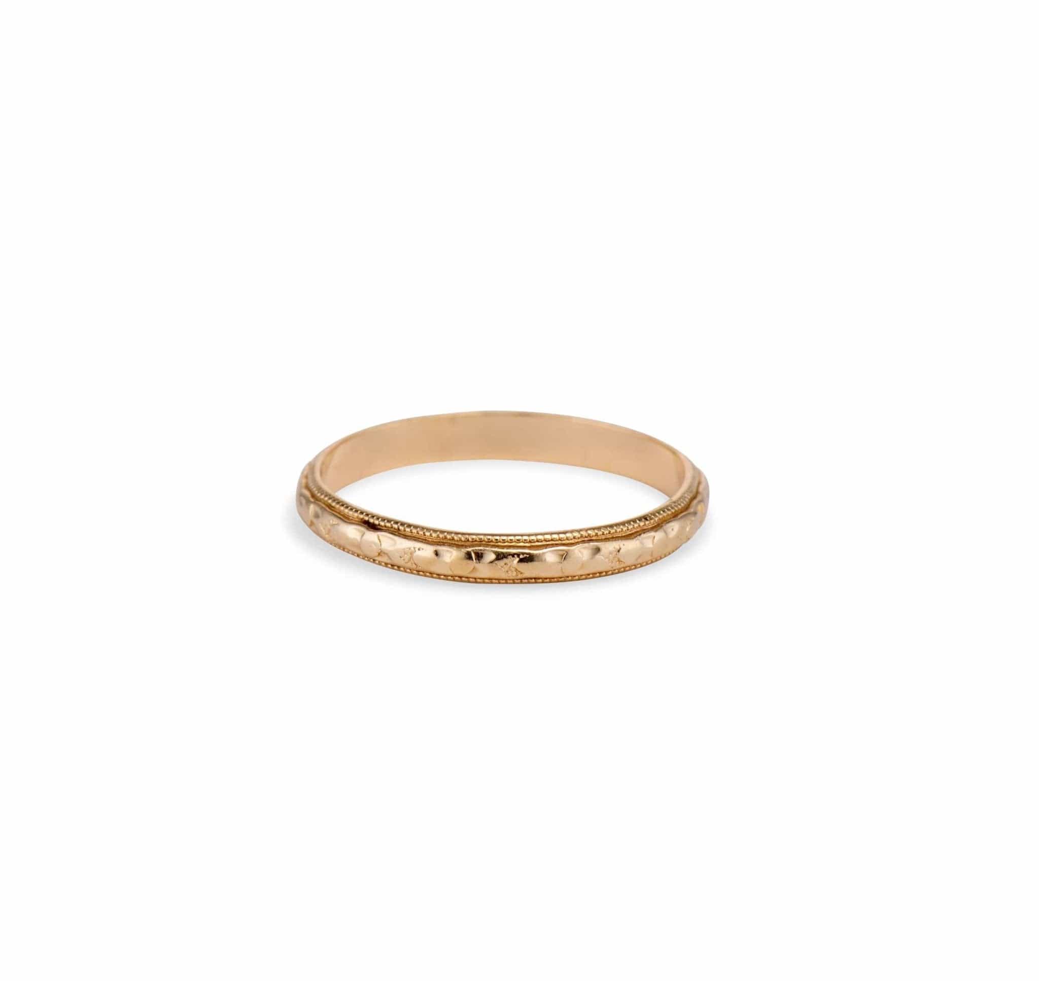 Victorian Forget-Me-Not Gold Wedding Band