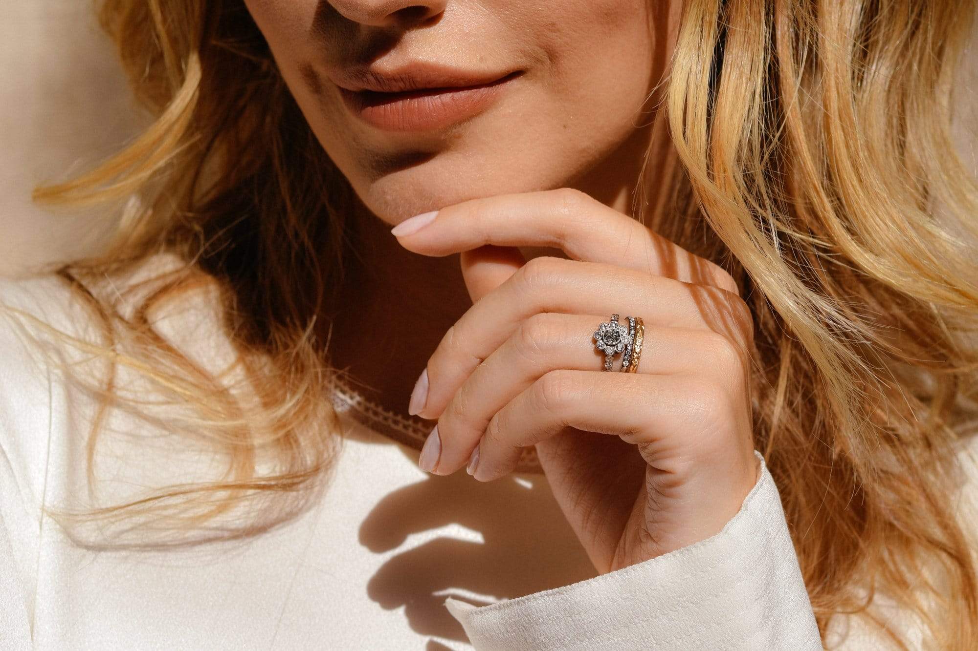 Victorian Forget-Me-Not Gold Wedding Band - Image 7