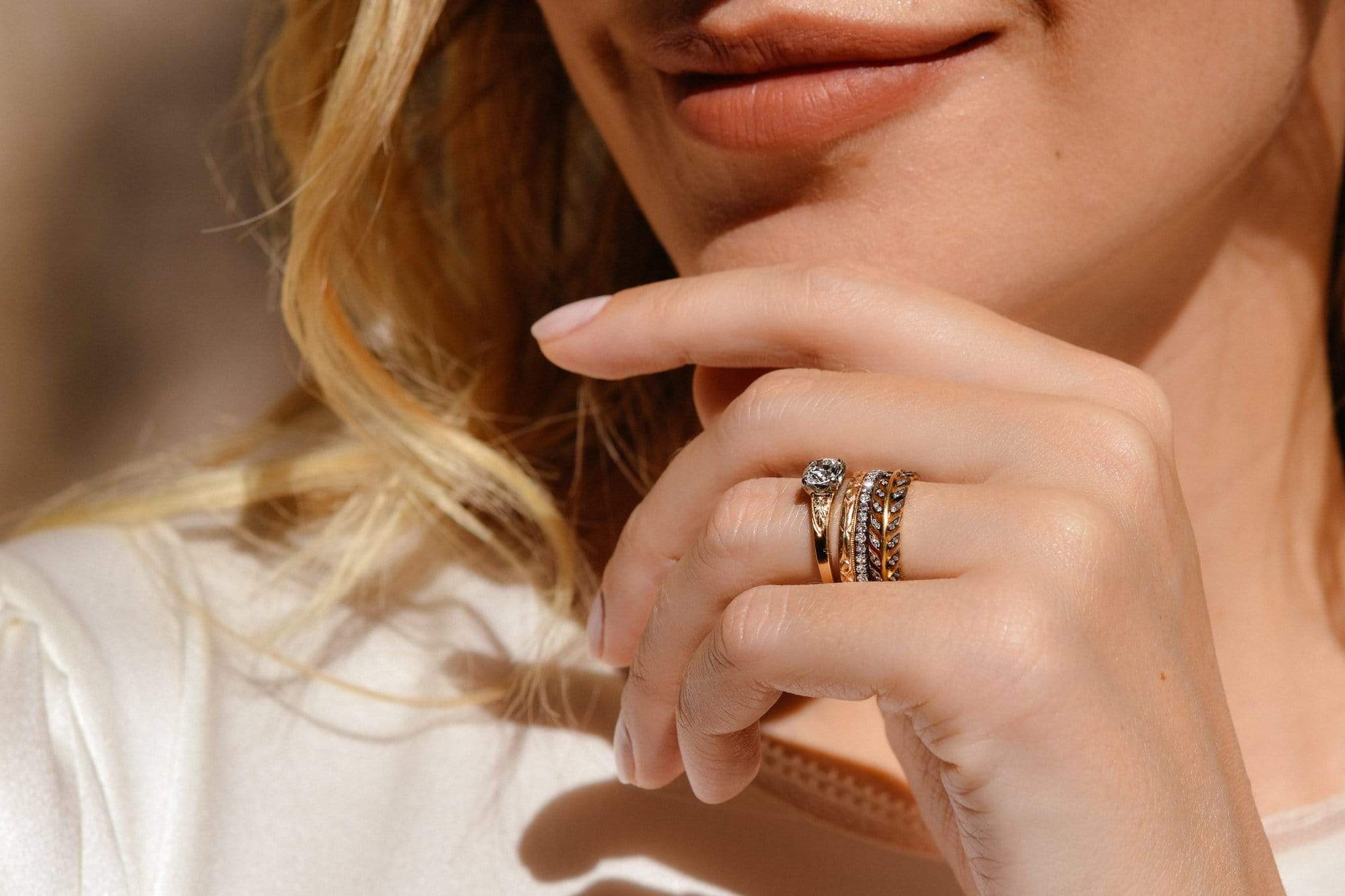 Victorian Forget-Me-Not Gold Wedding Band - Image 8