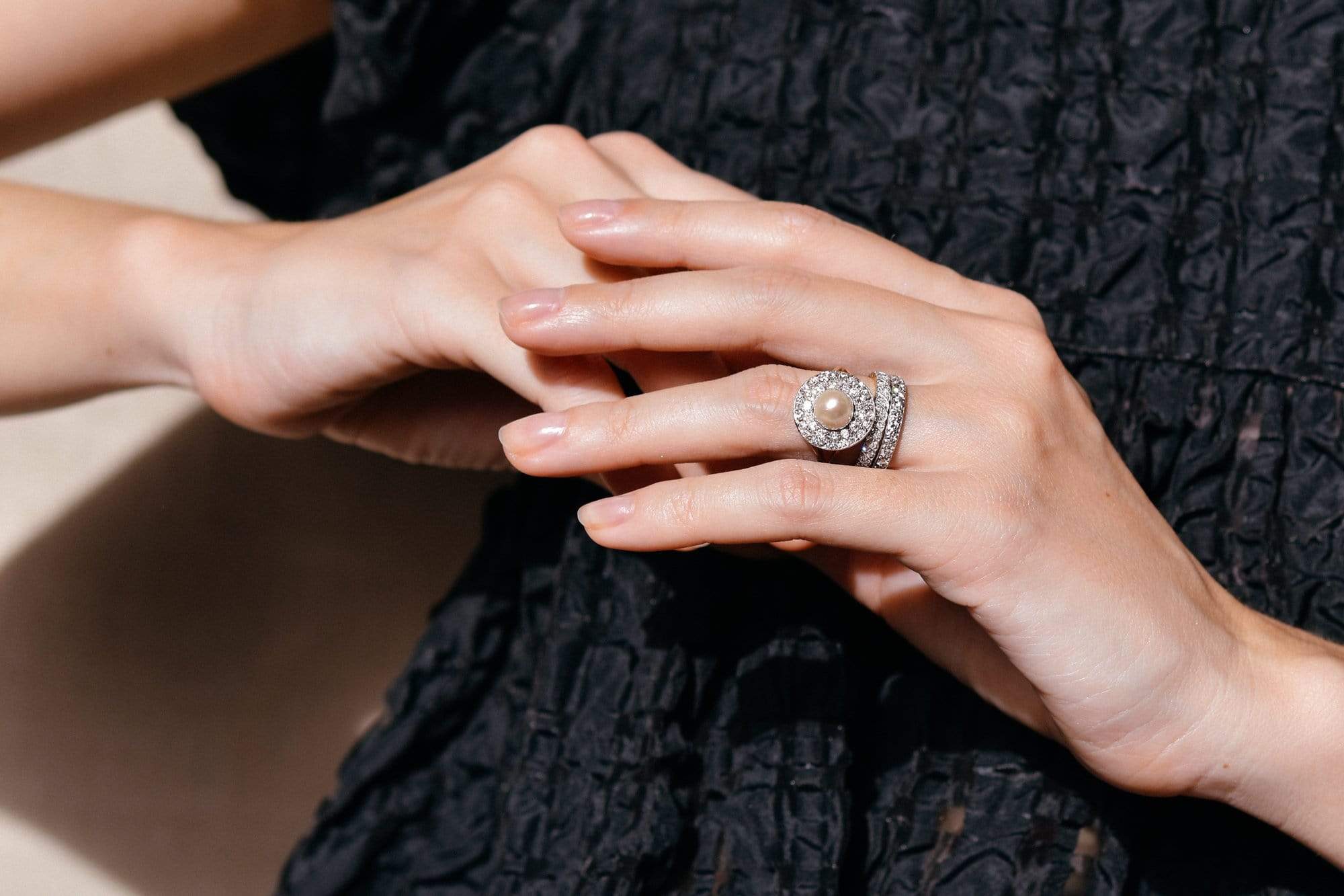 Victorian Natural Pearl and Diamond Cluster Ring - Image 7
