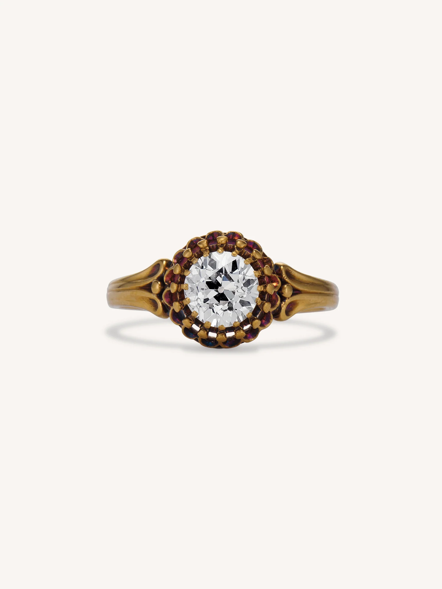Victorian .96 Carat Old European Cut Diamond Antique Engagement Ring, France