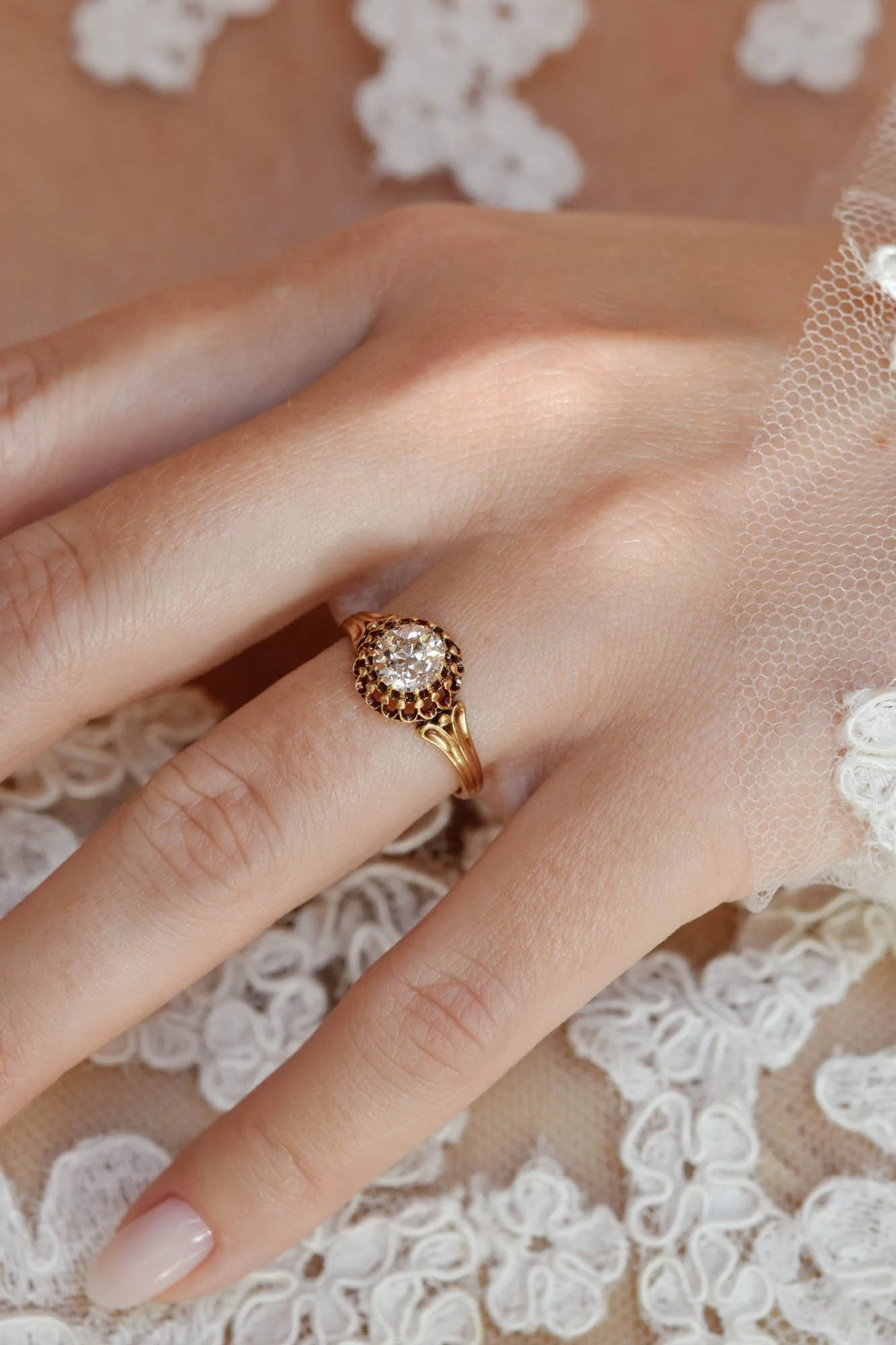 Victorian .96 Carat Old European Cut Diamond Antique Engagement Ring, France - Image 2