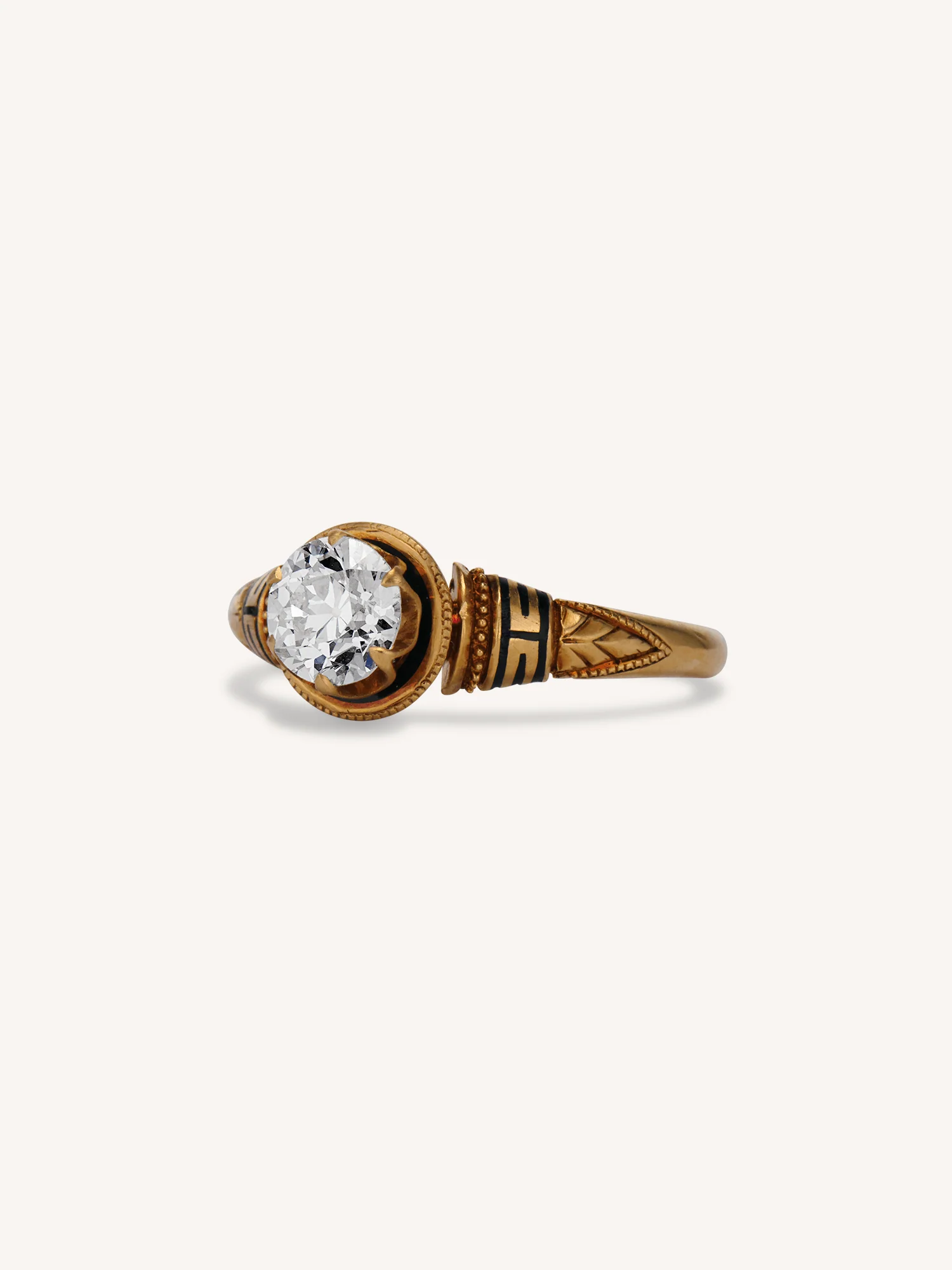 Victorian Greek Revival .84 Carat Old European Cut Diamond Antique Engagement Ring - Image 4
