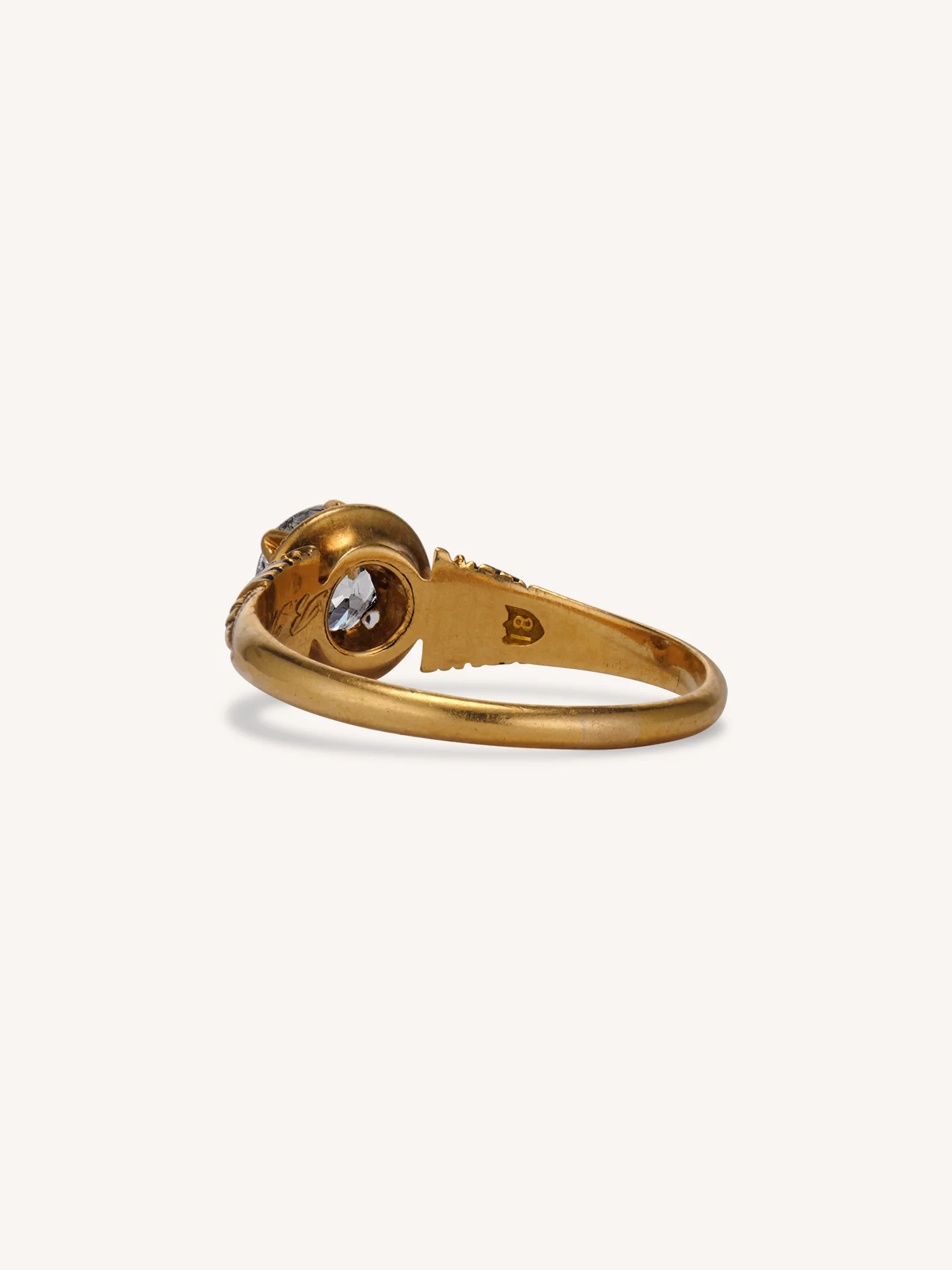 Victorian Greek Revival .84 Carat Old European Cut Diamond Antique Engagement Ring - Image 6