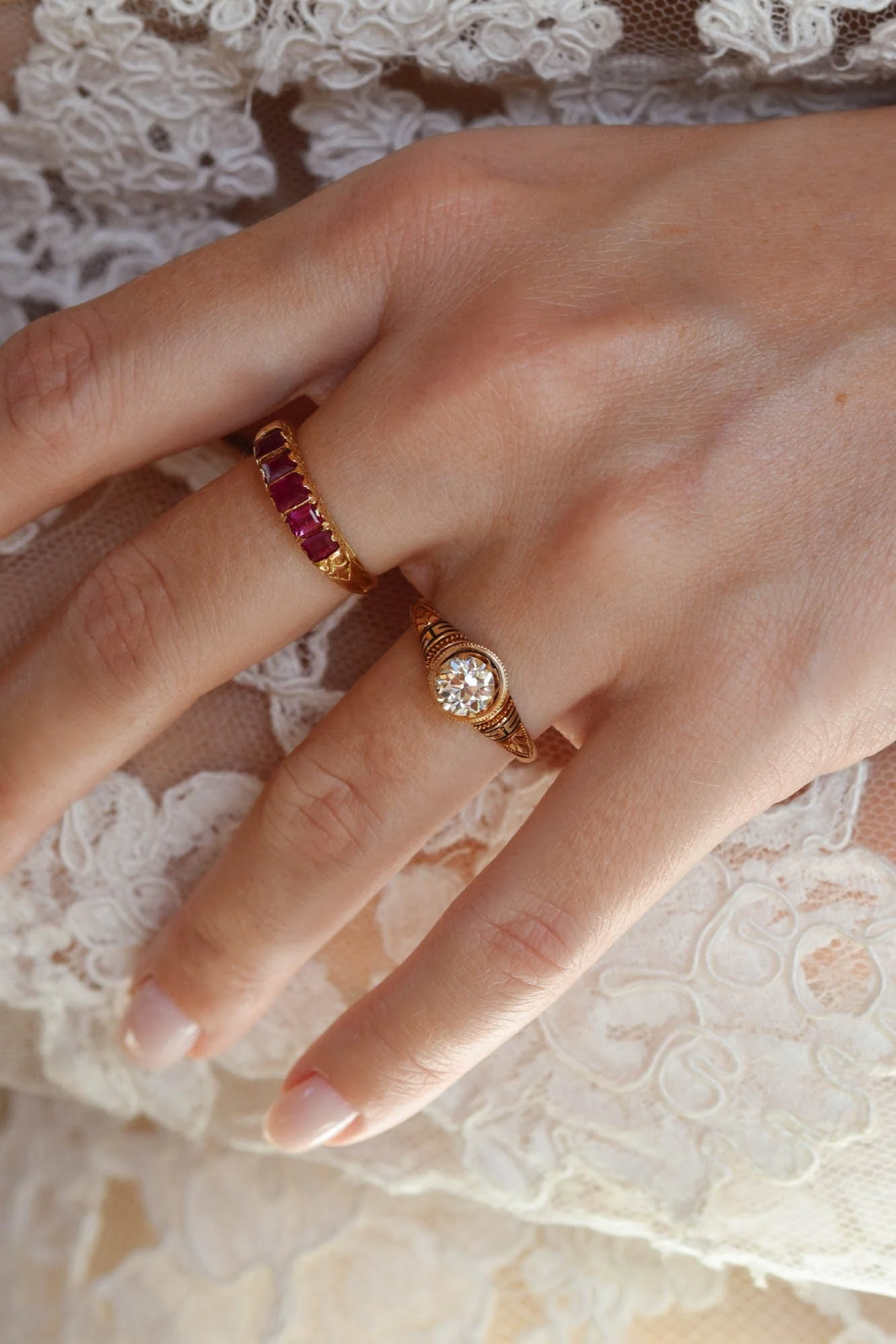 Victorian Greek Revival .84 Carat Old European Cut Diamond Antique Engagement Ring - Image 7