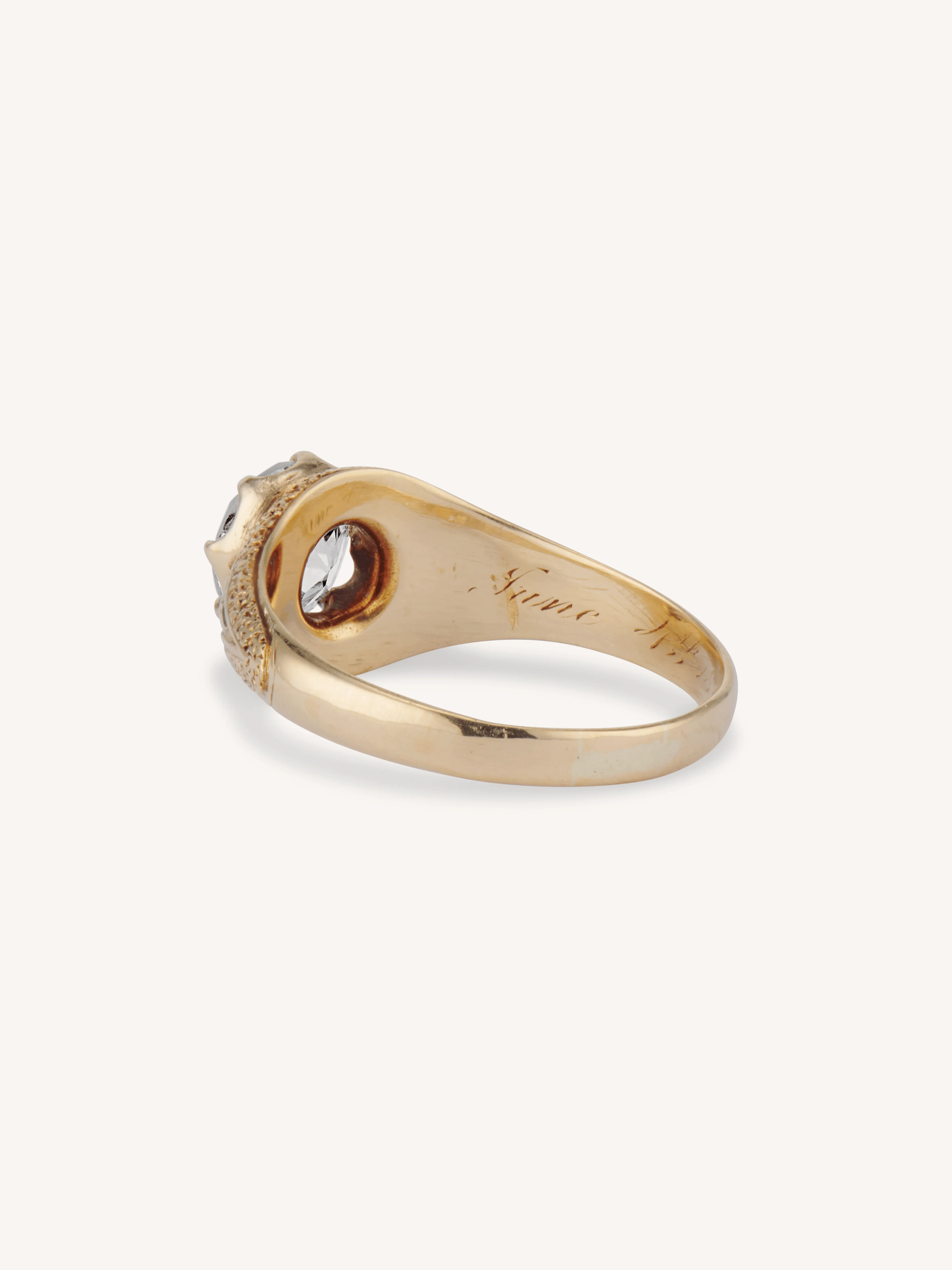 Victorian 1.17 Carat Old European Cut Diamond Engraved "1867" Antique Engagement Ring - Image 4
