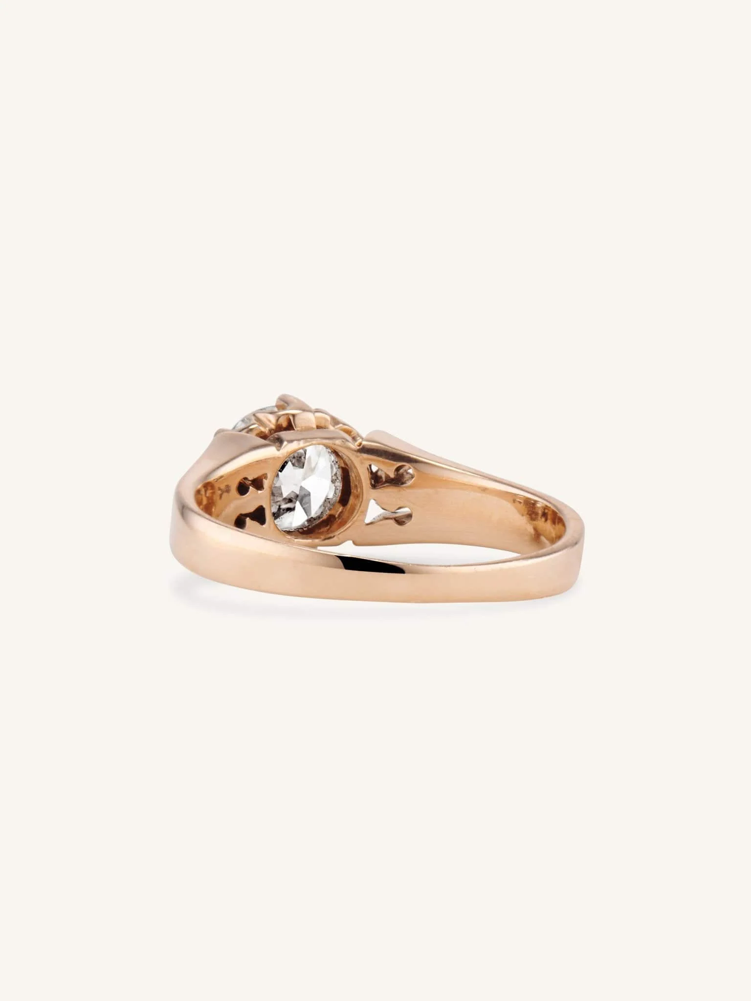 Victorian Old European Cut Diamond Rose Gold Vintage Engagement Ring - Image 4