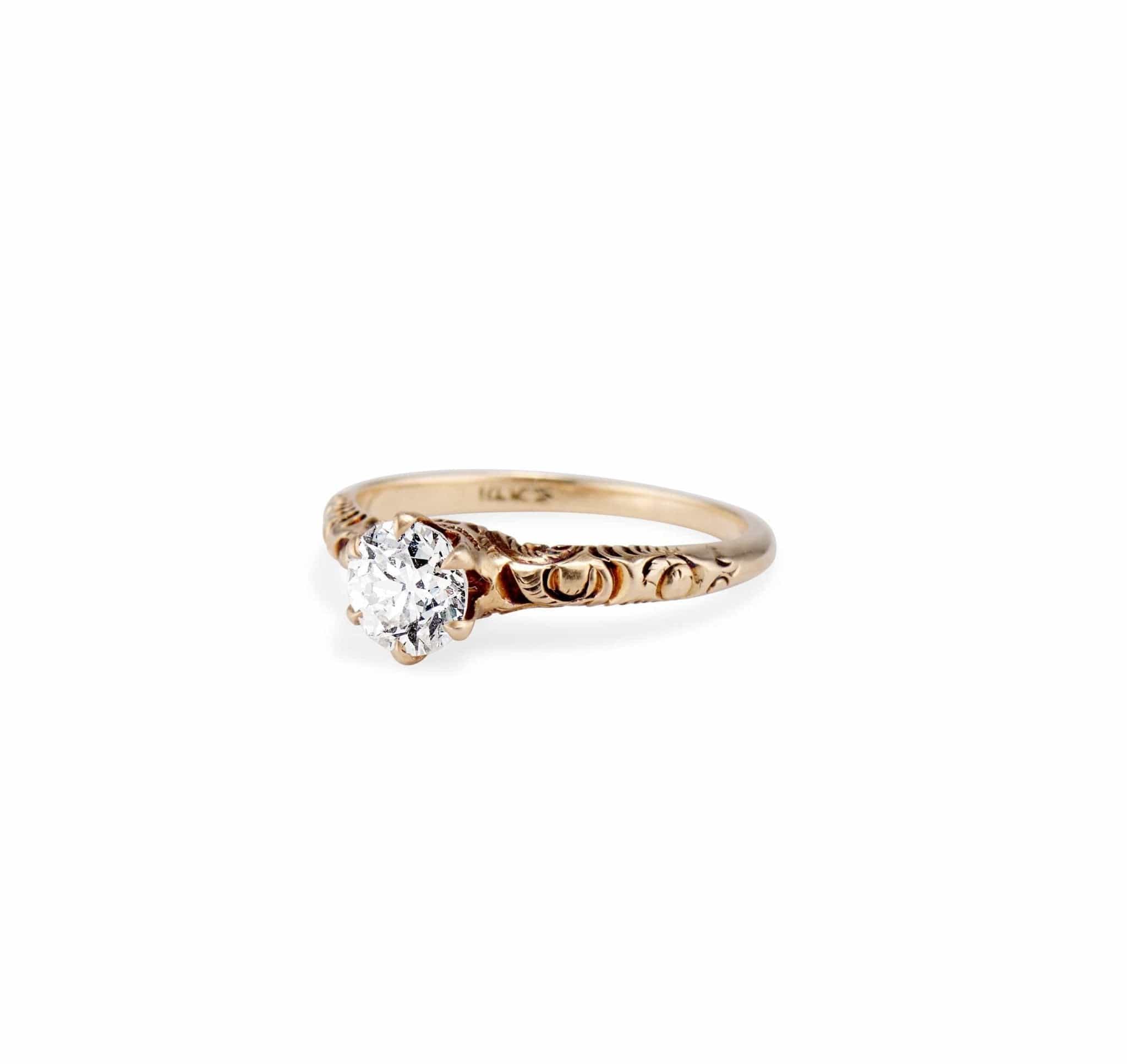 Victorian Old European Cut Diamond Solitaire Engagement Ring