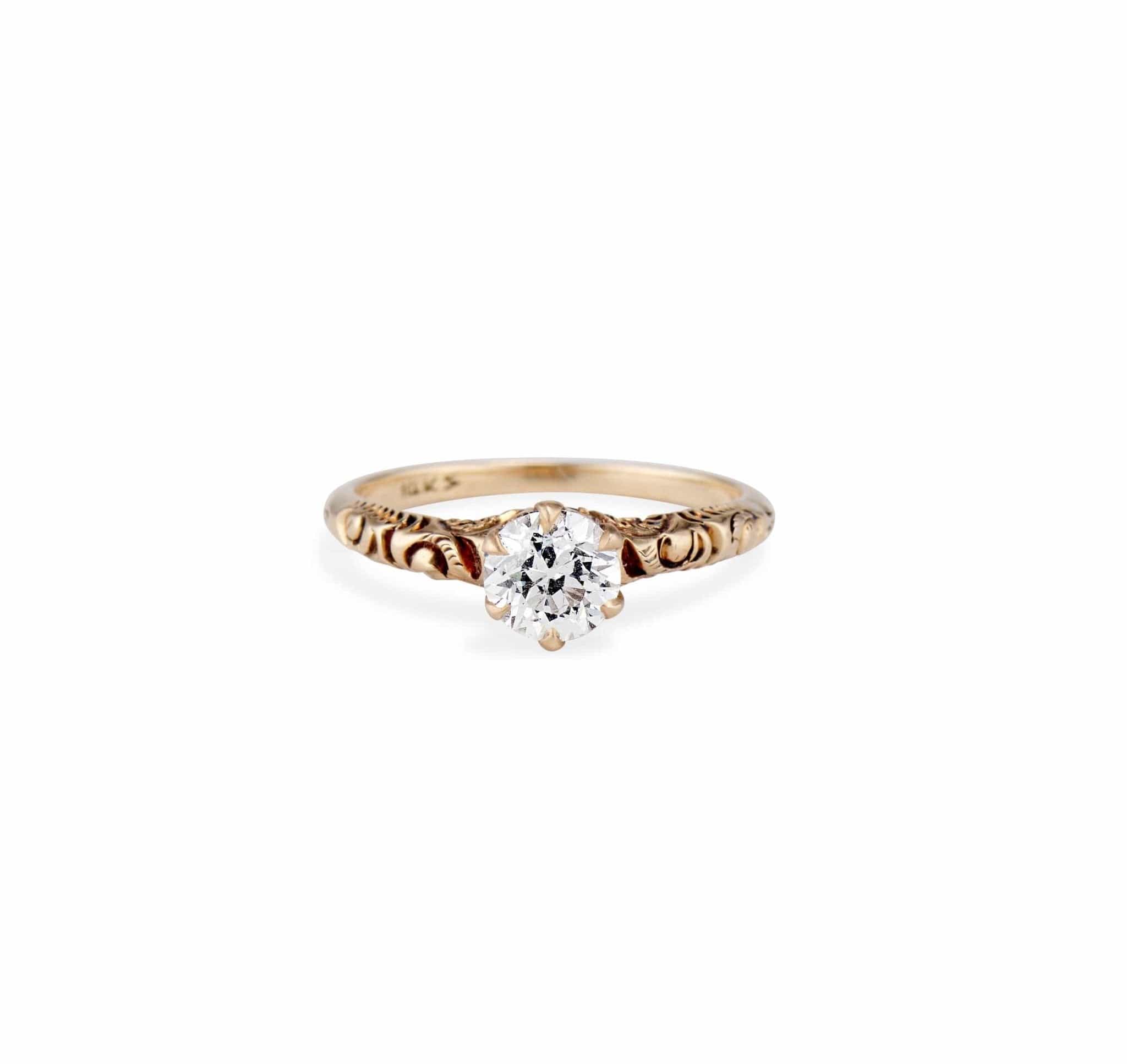 Victorian Old European Cut Diamond Solitaire Engagement Ring - Image 2