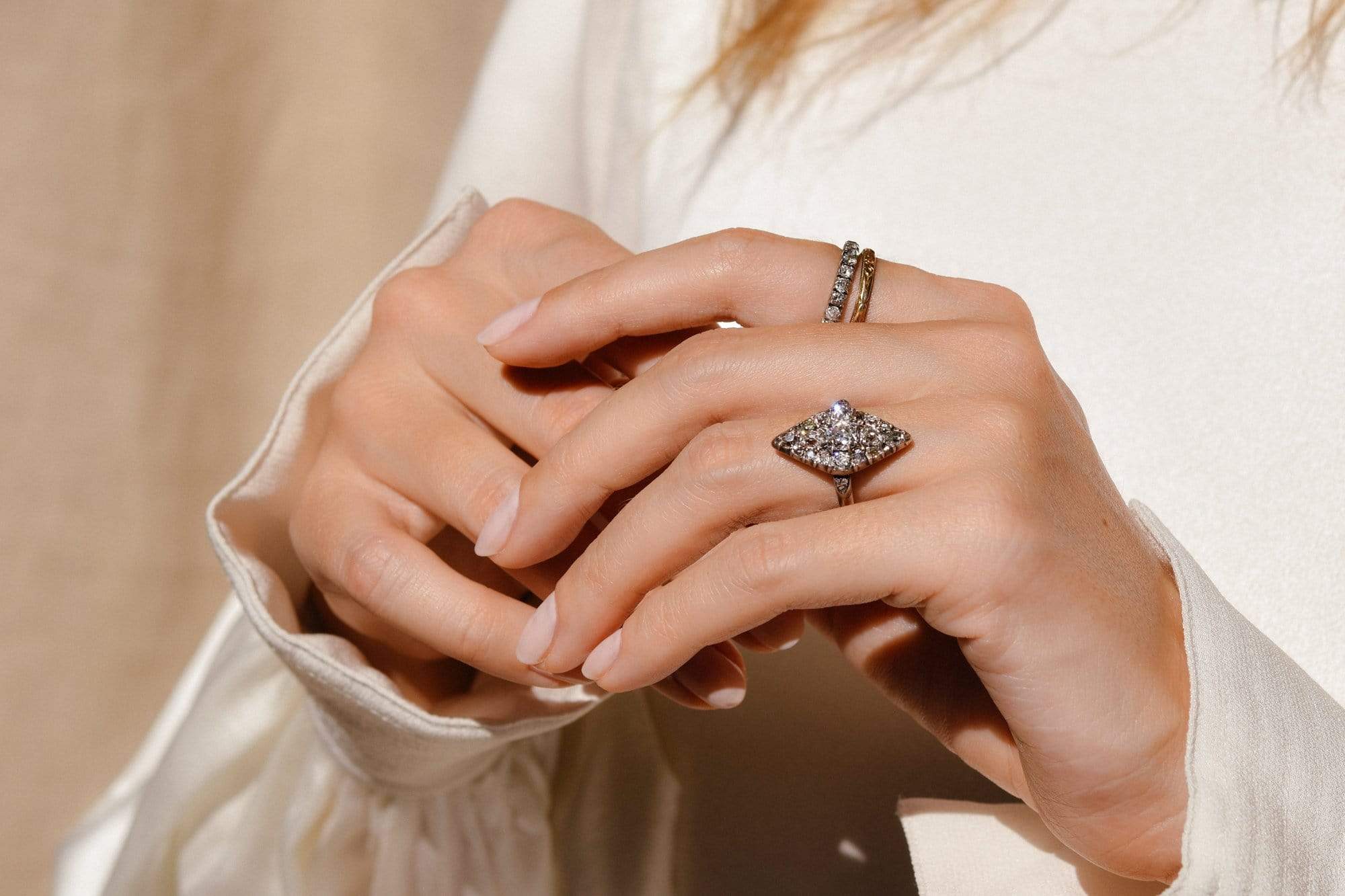 Edwardian Old-Mine Diamond Navette Ring - Image 8