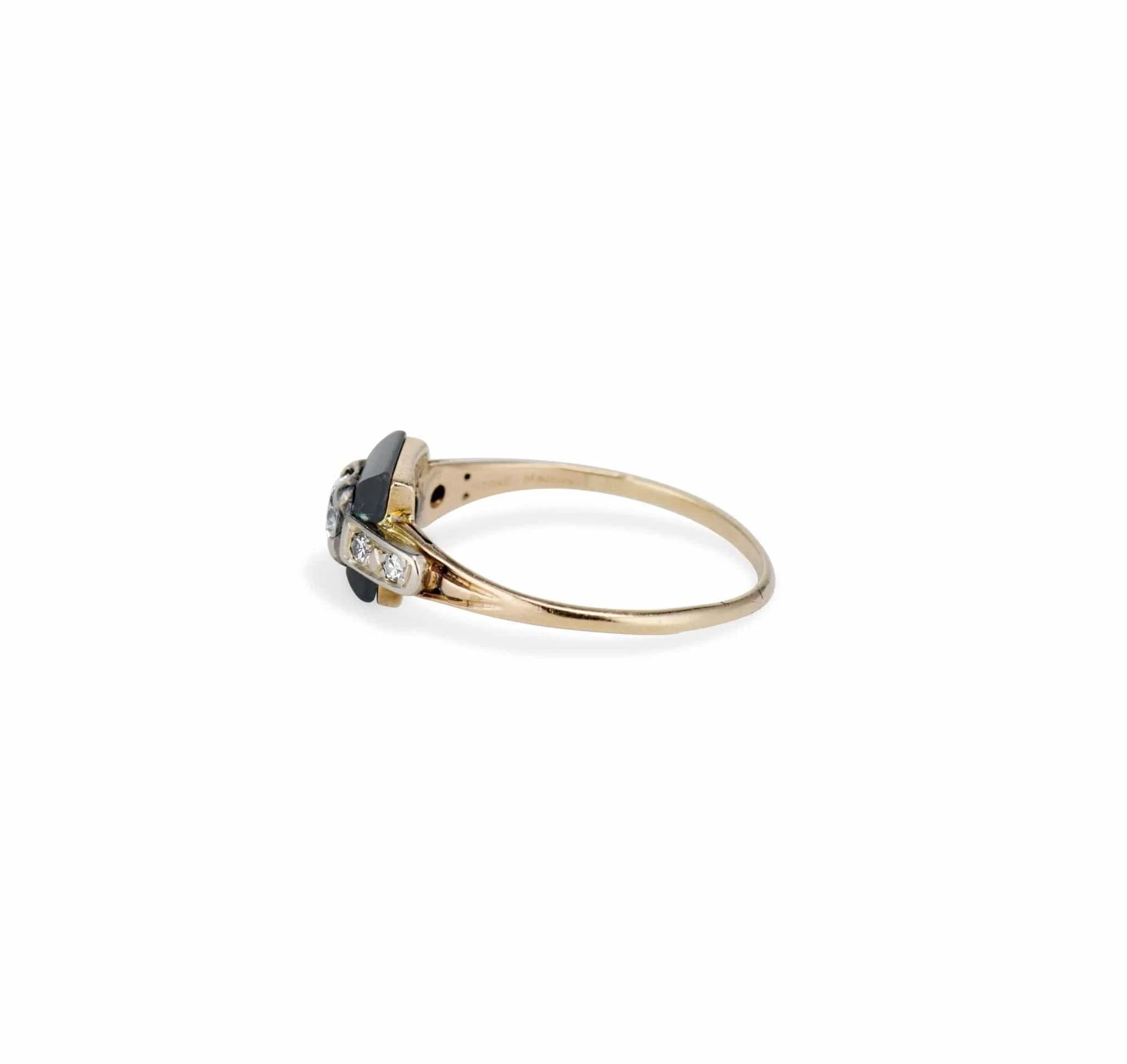 Victorian Onyx and Diamond Engagement Ring - Image 3