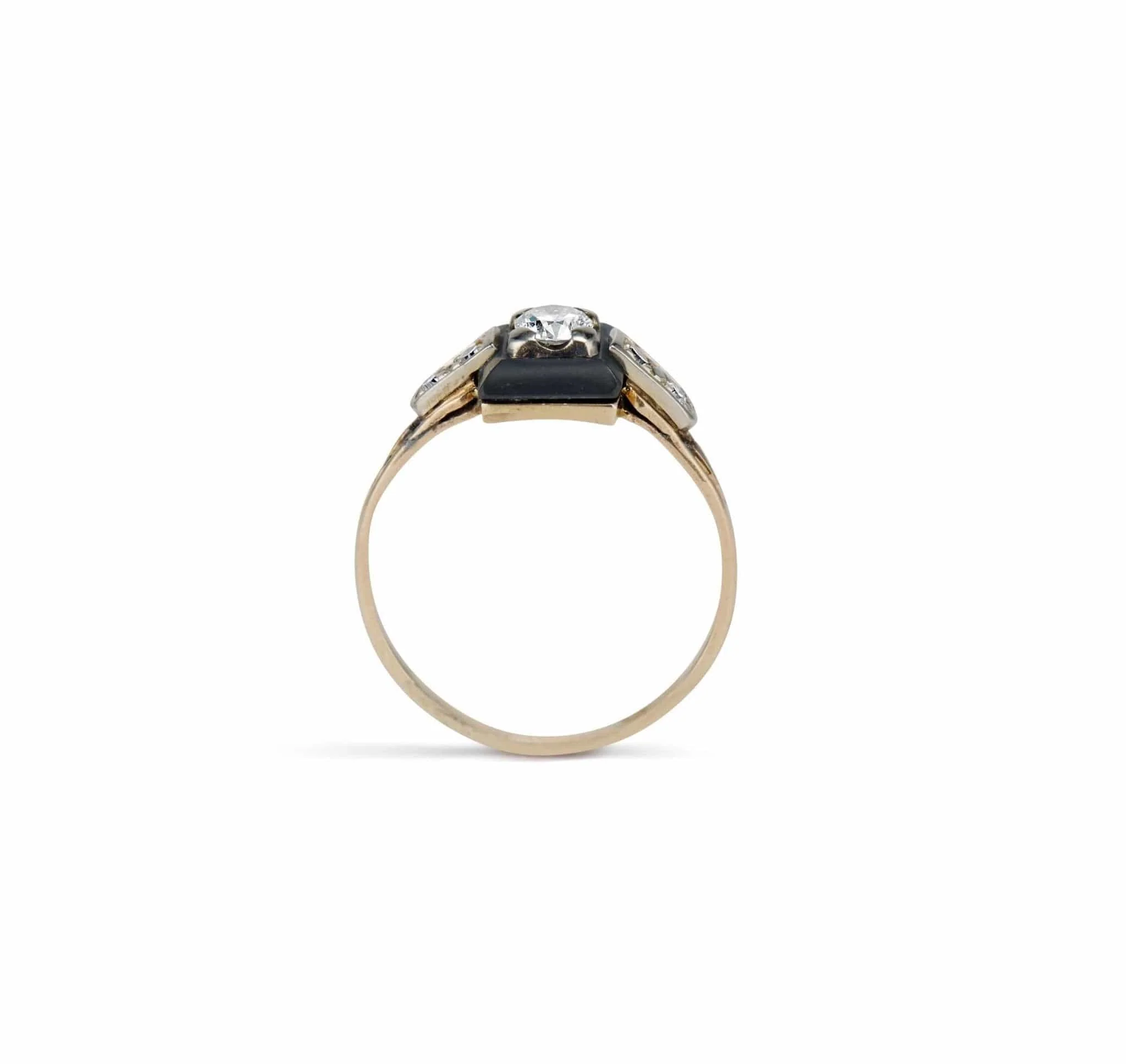 Victorian Onyx and Diamond Engagement Ring - Image 5