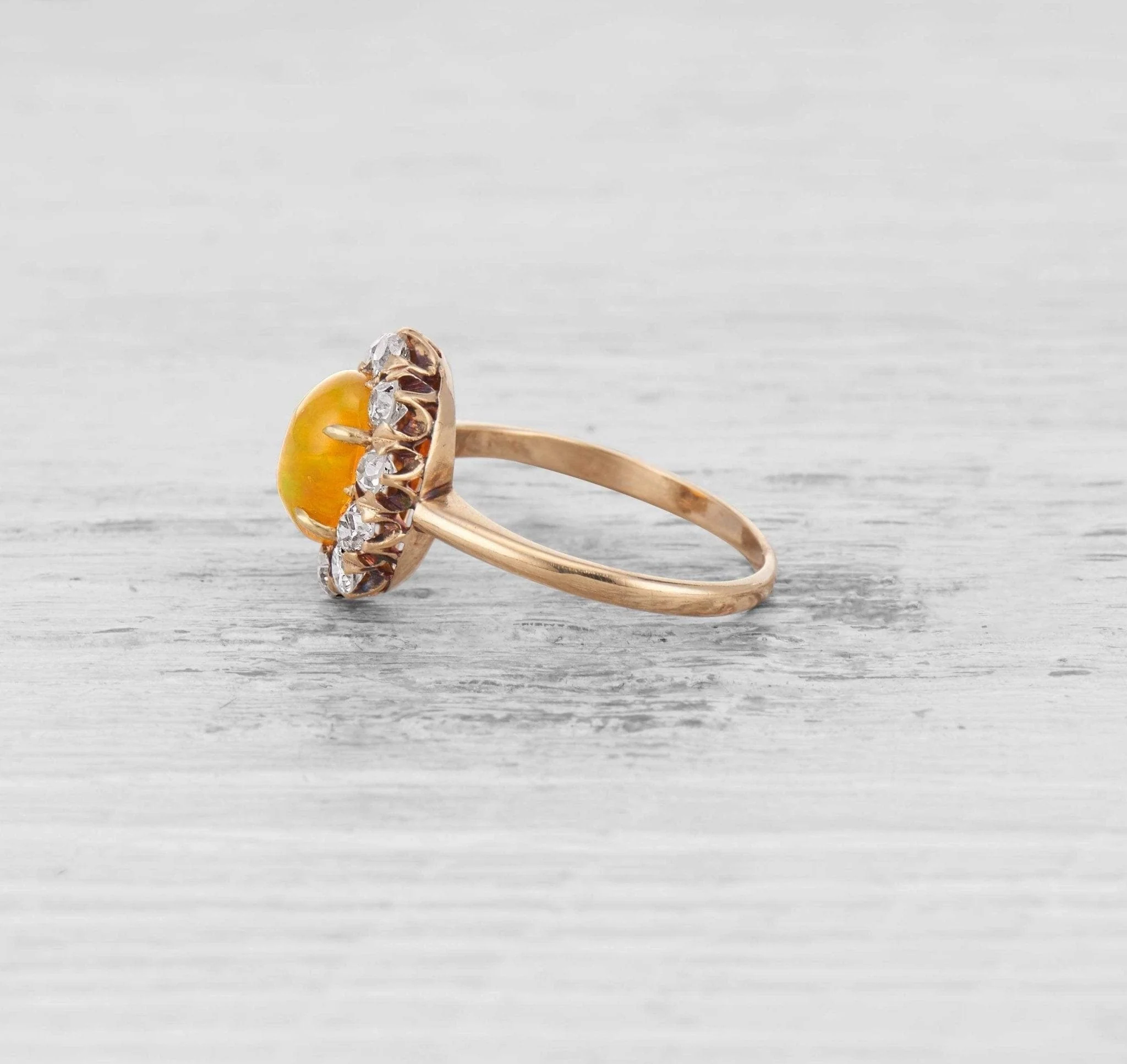 VICTORIAN OPAL AND DIAMOND CLUSTER RING - Image 3