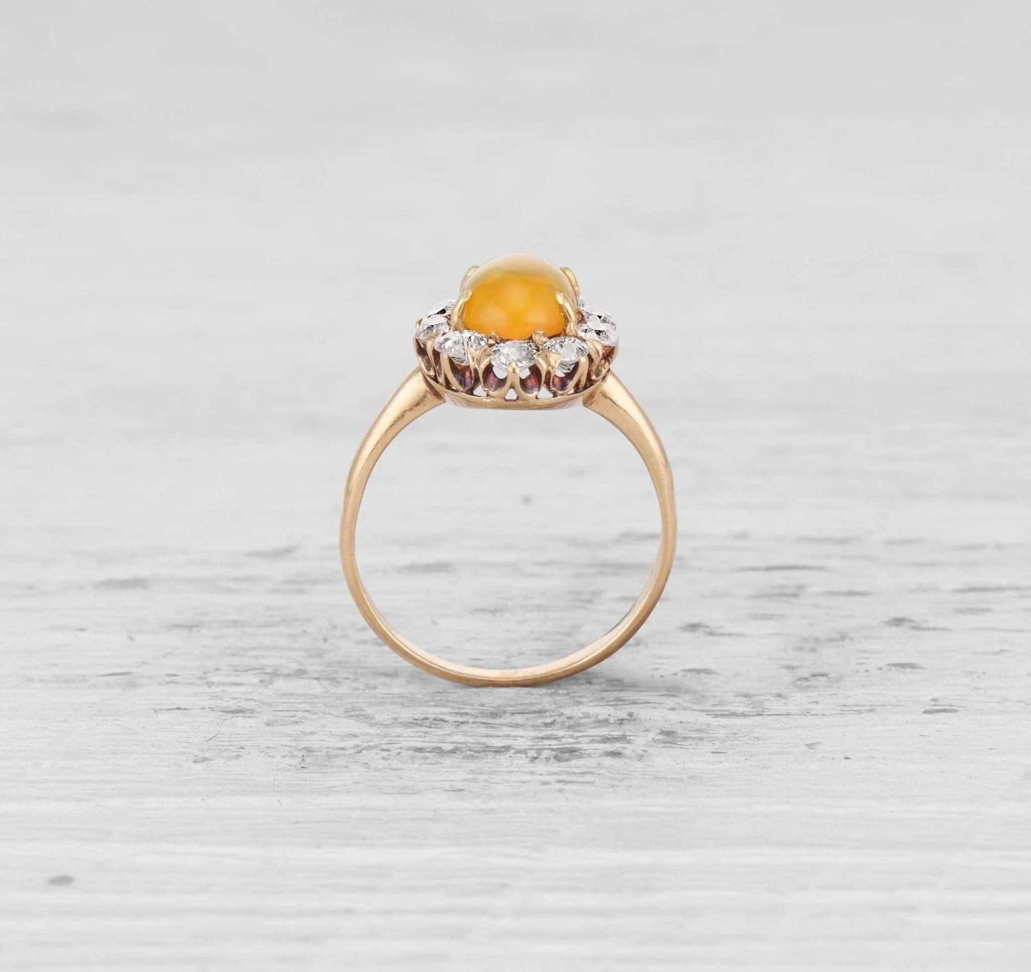 VICTORIAN OPAL AND DIAMOND CLUSTER RING - Image 4