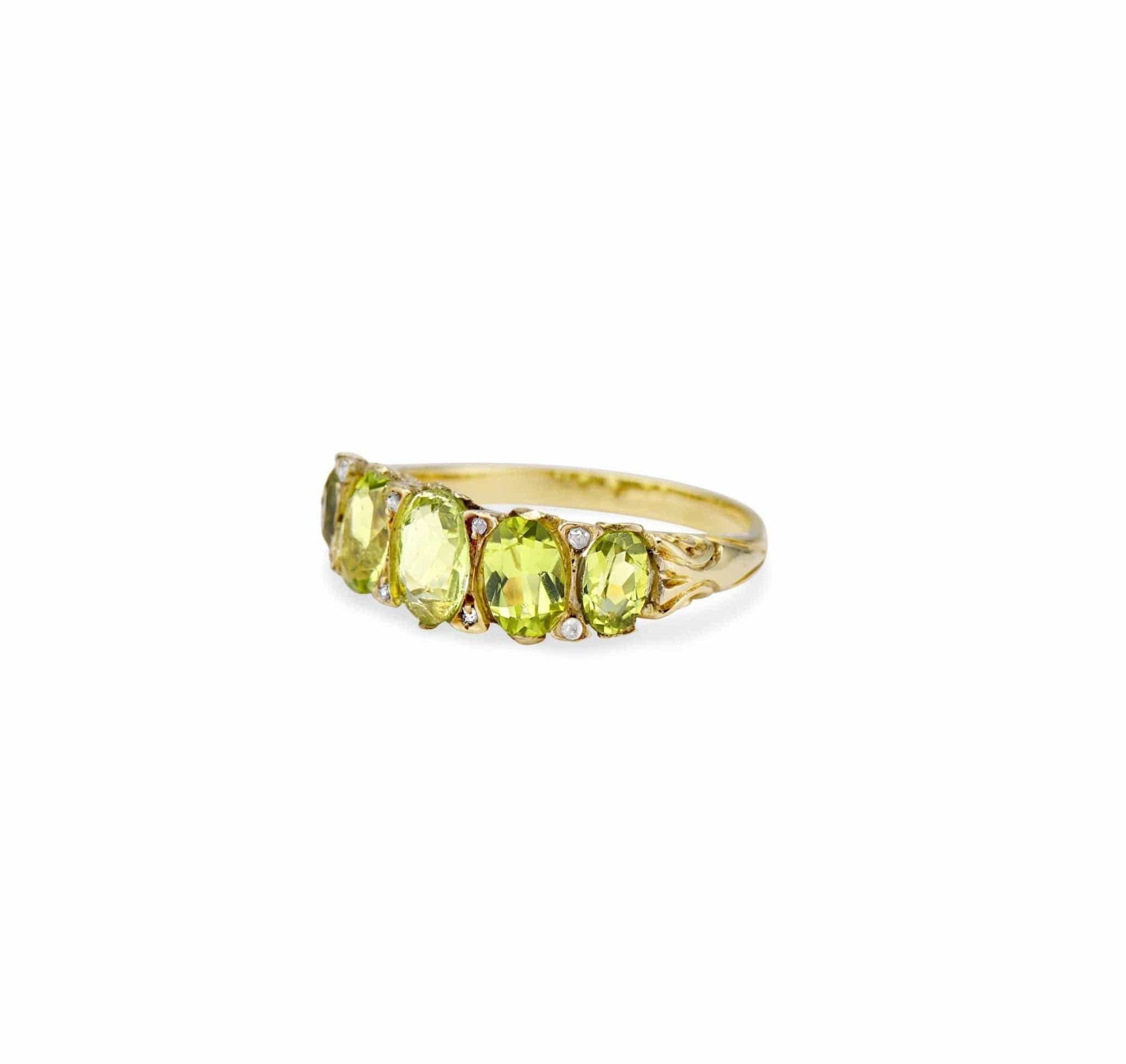 Victorian Peridot and Diamond Half Band - Image 2