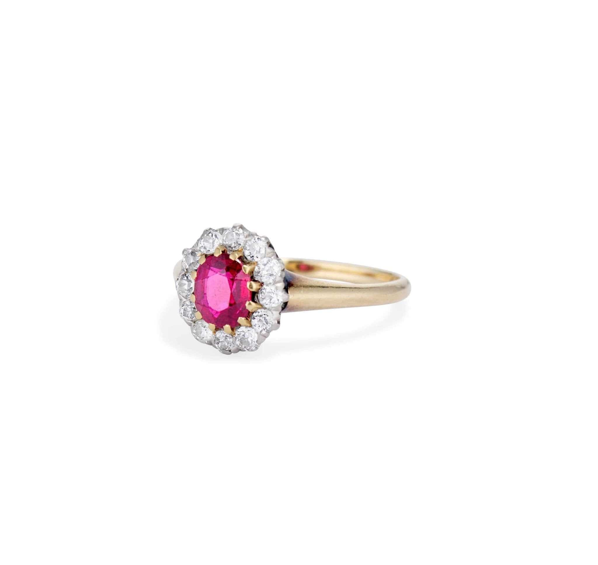 Victorian Ruby & Diamond Cluster - Image 2