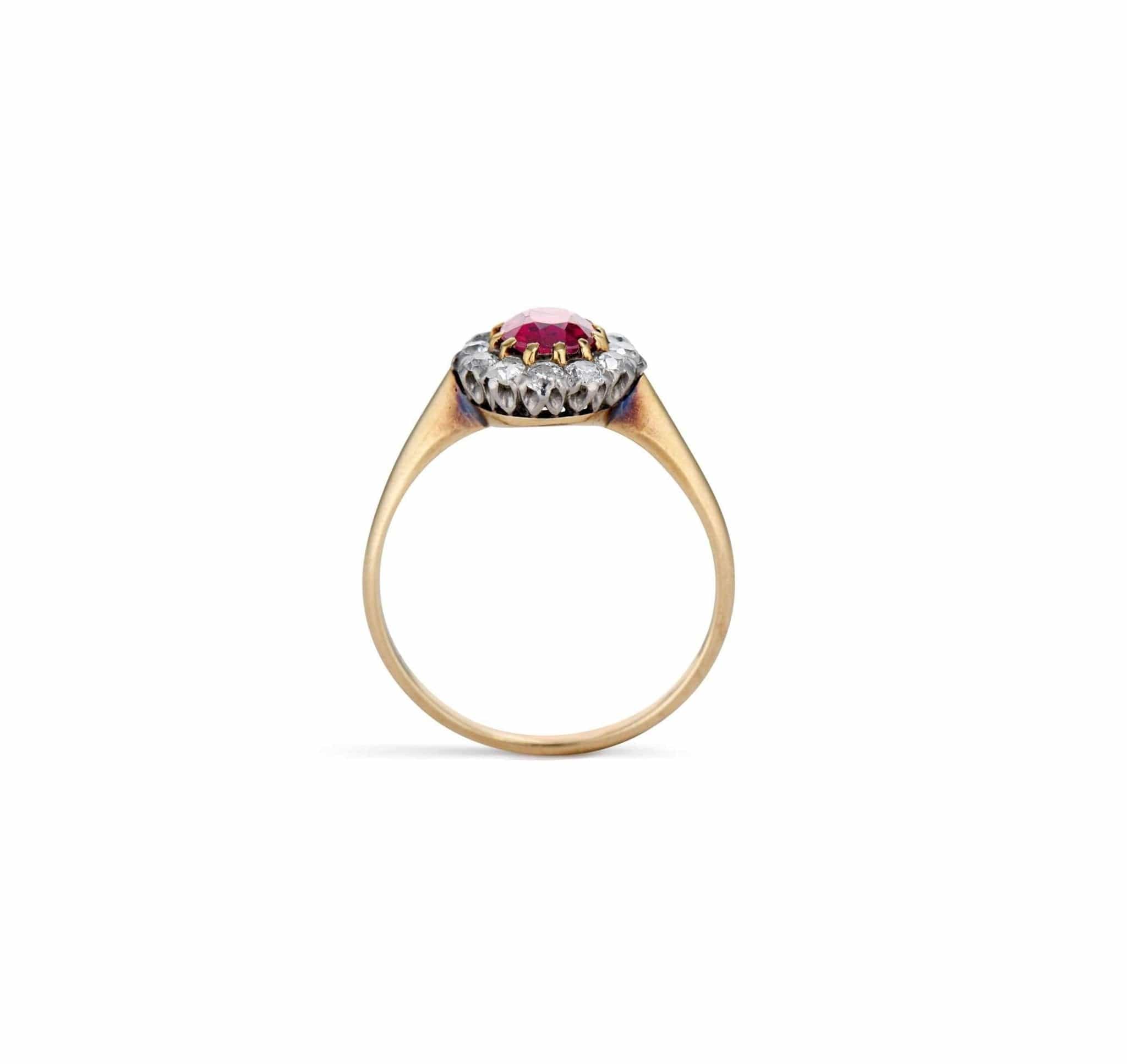 Victorian Ruby & Diamond Cluster - Image 3