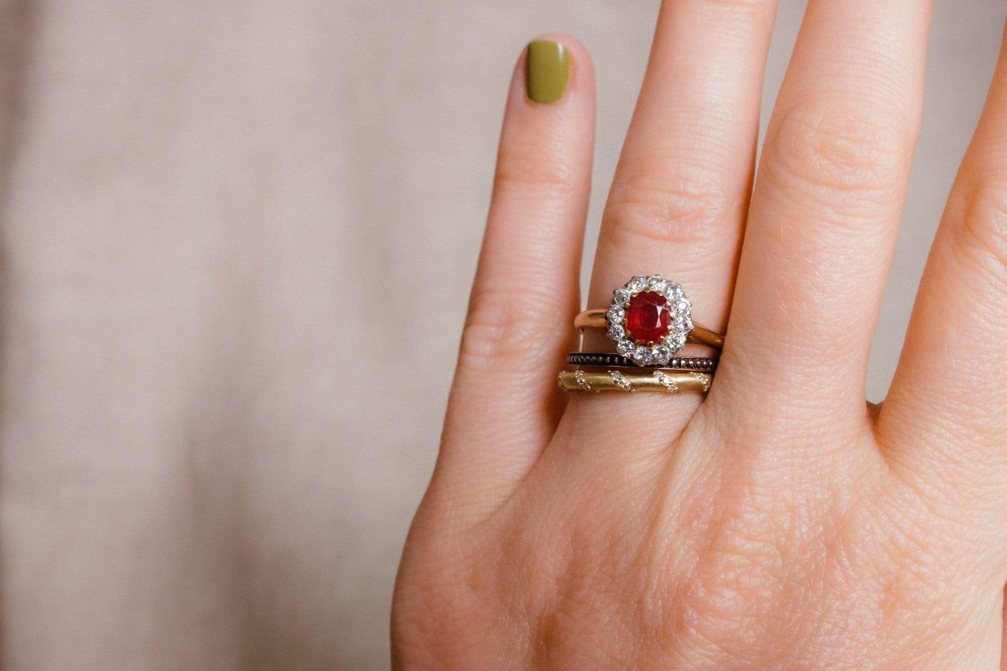 Victorian Ruby & Diamond Cluster - Image 6