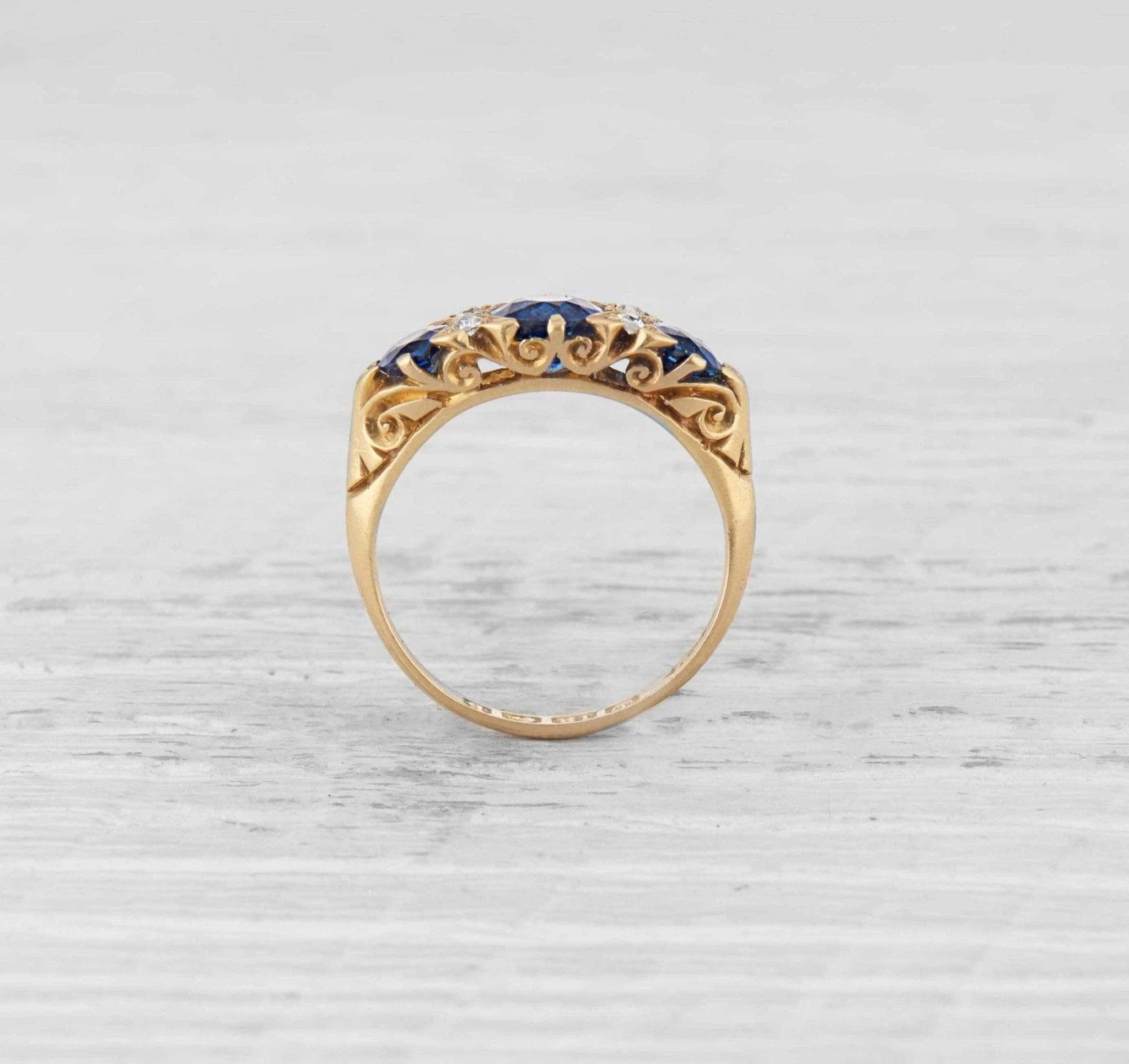 Victorian Sapphire and Diamond Ring - Image 4