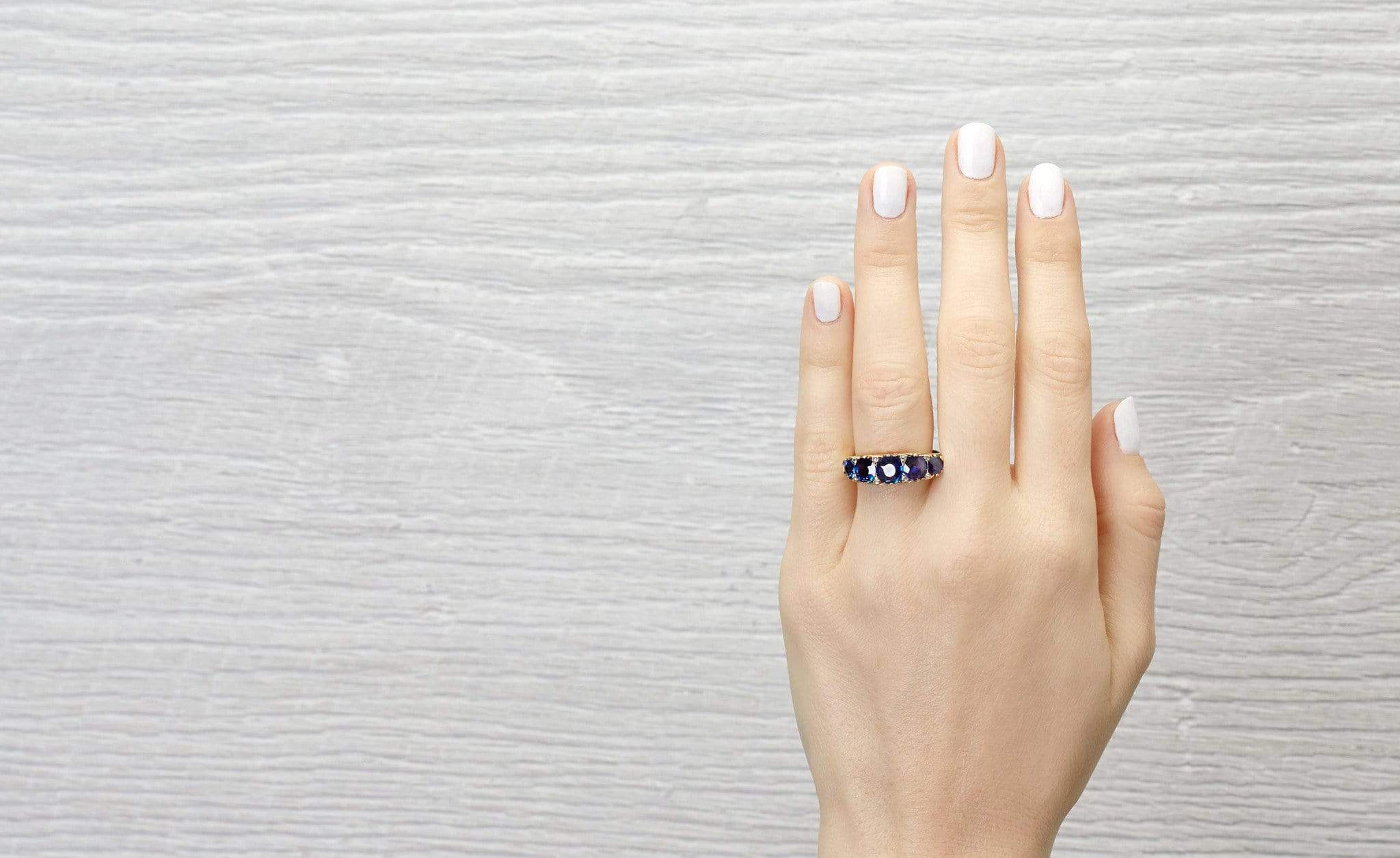 Victorian Sapphire and Gold Five Stone Engagement Ring - Image 5
