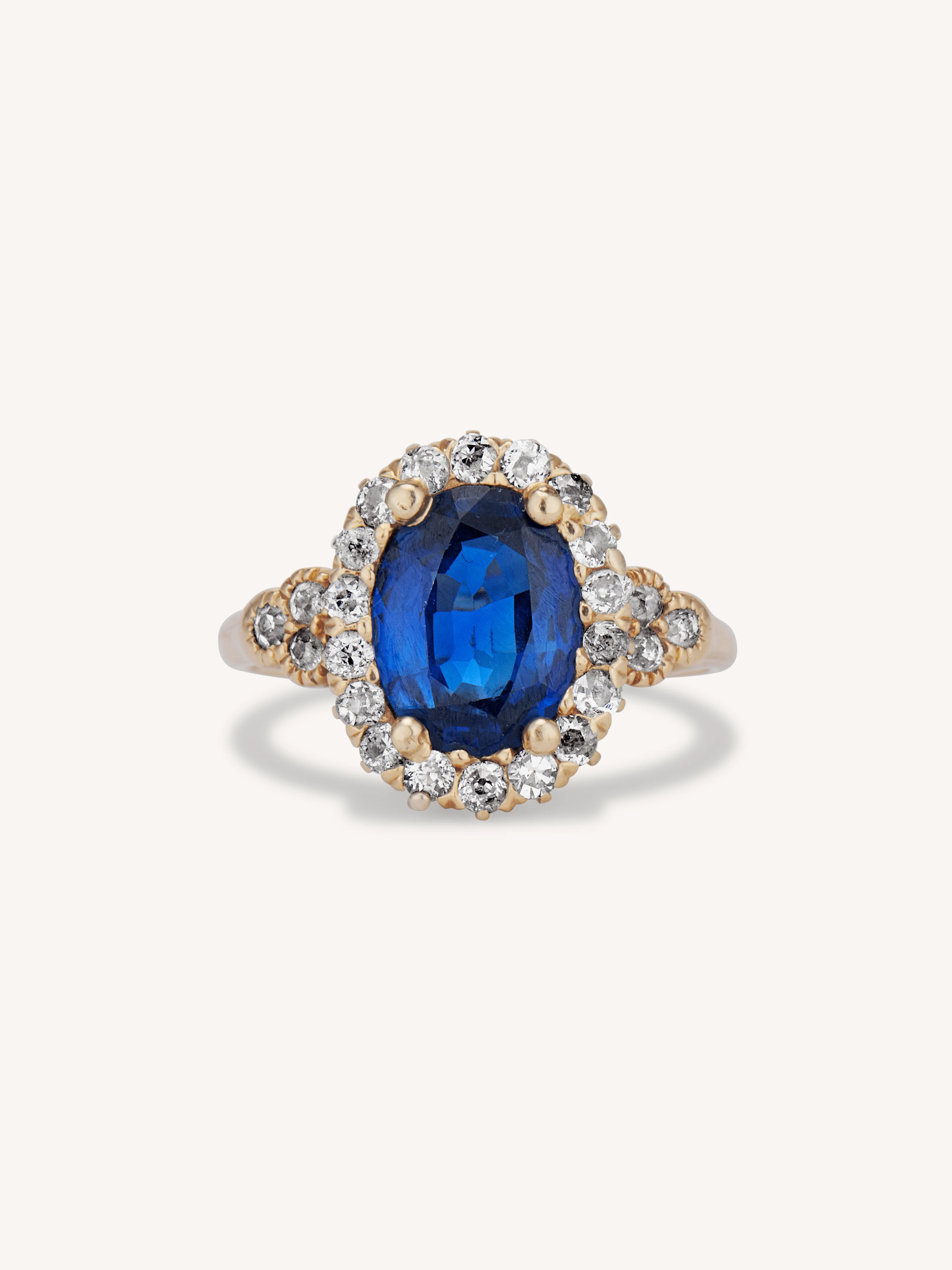 Victorian Sapphire & Diamond Cluster Engagement Ring