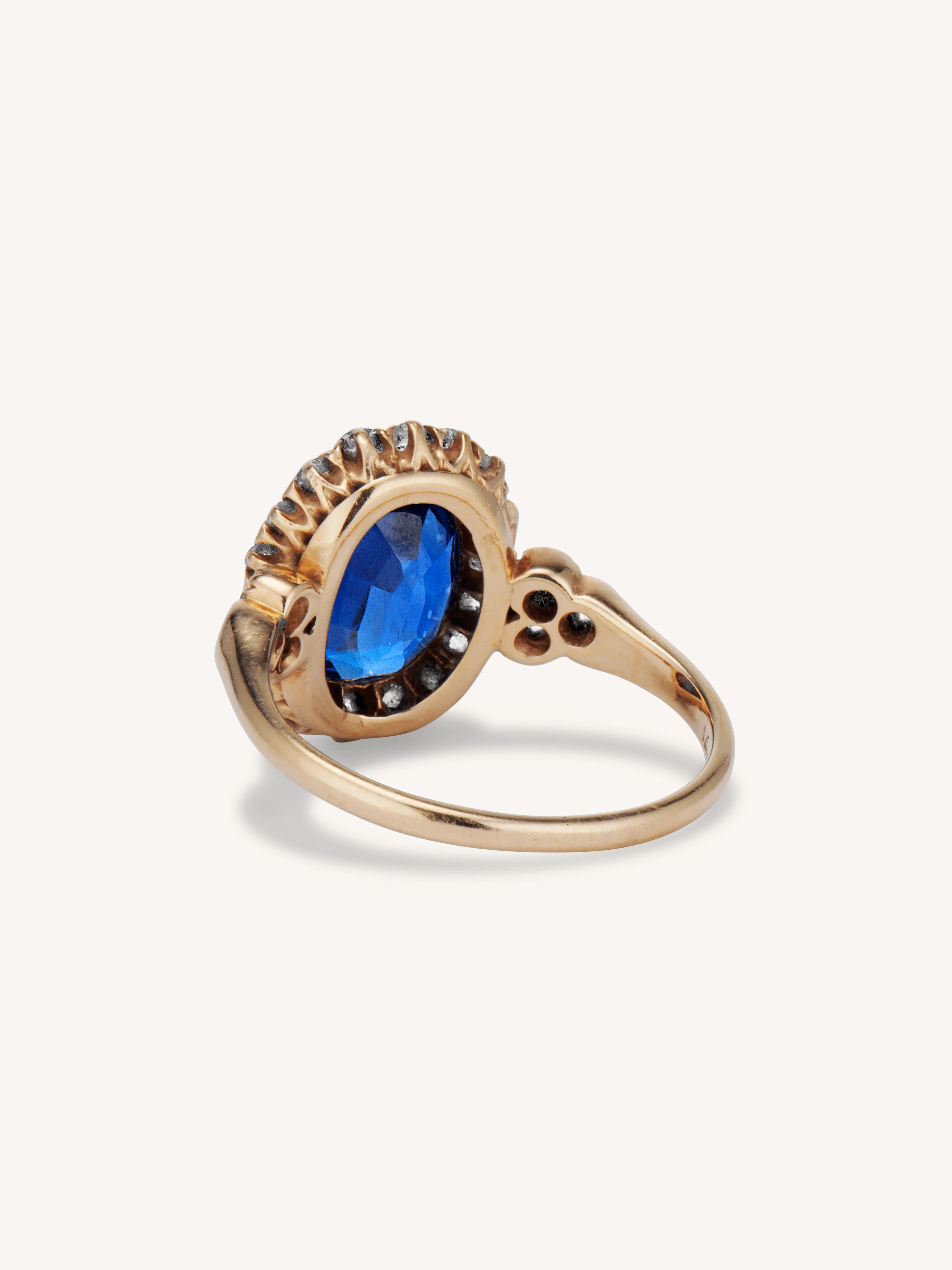 Victorian Sapphire & Diamond Cluster Engagement Ring - Image 3